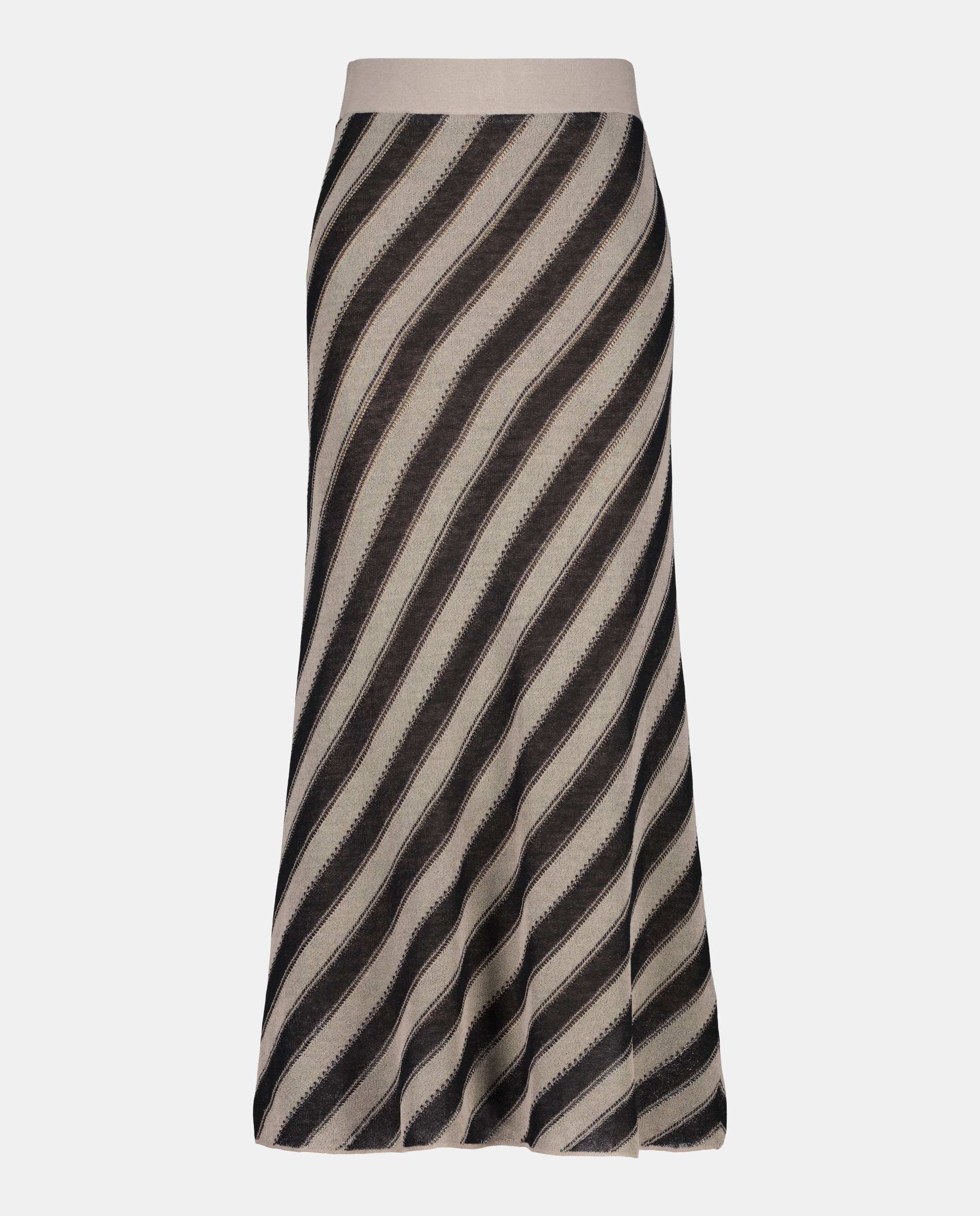 Saia midi de malha Castanho-4