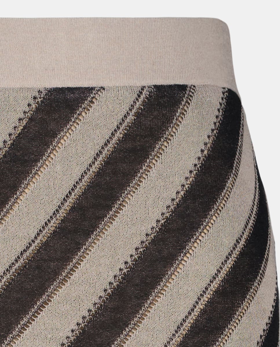 Saia midi de malha Castanho-5