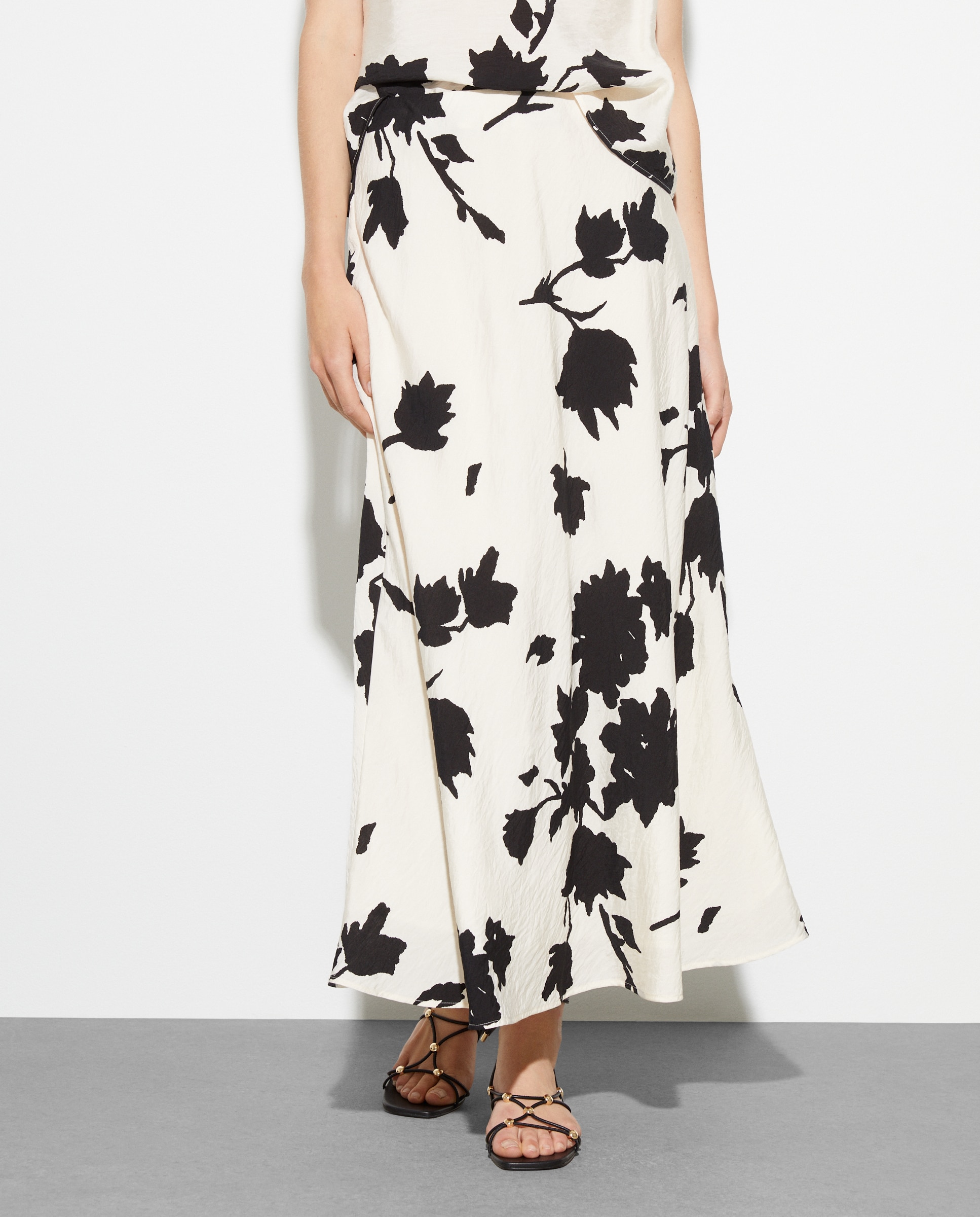 Saia Comprida Estampada Branco-2