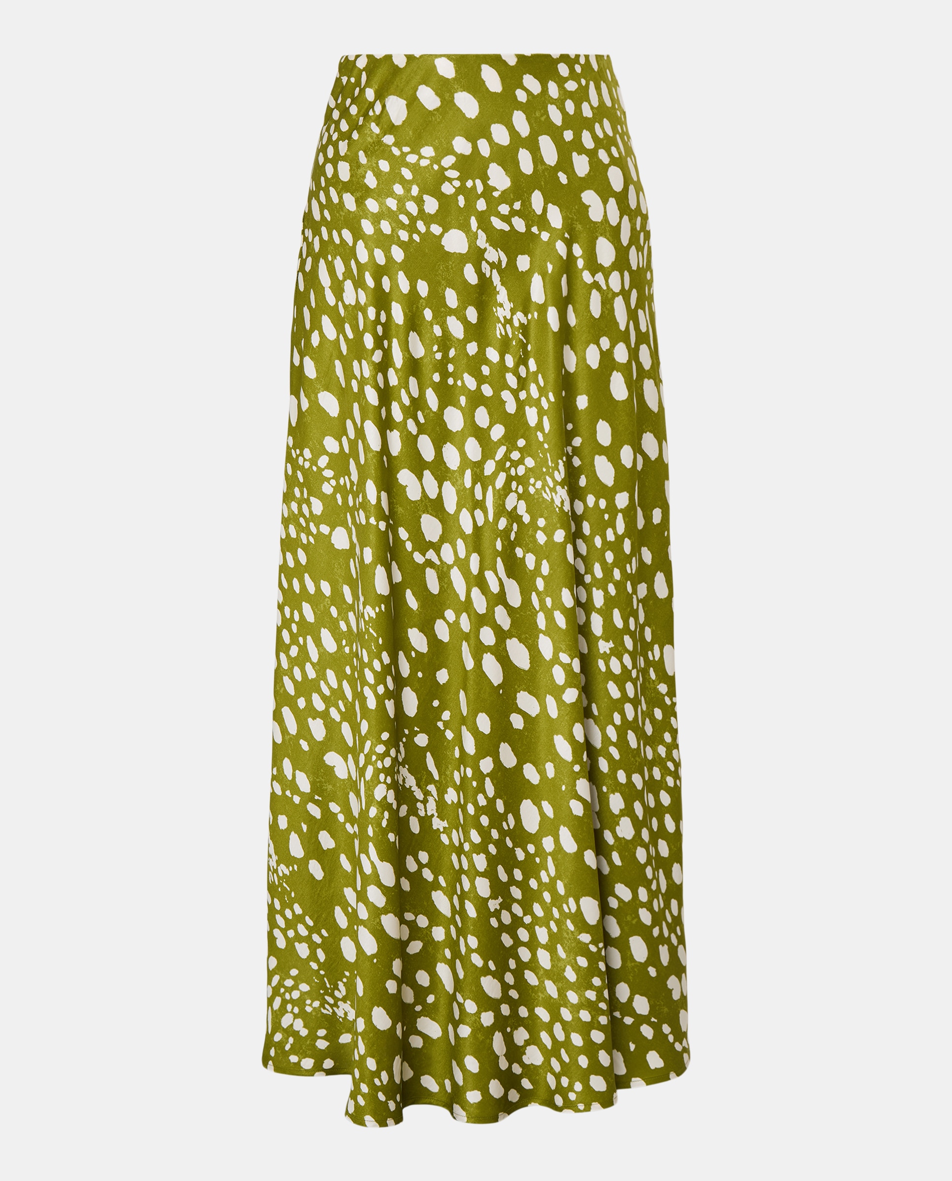 Saia Evasê Estampada Verde-4