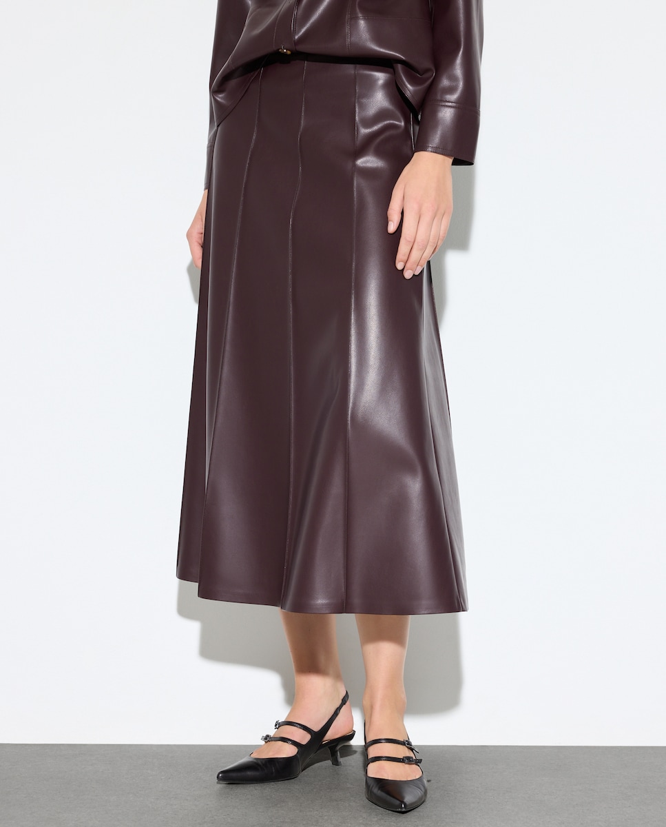 Saia Comprida Lisa Bordeaux-2