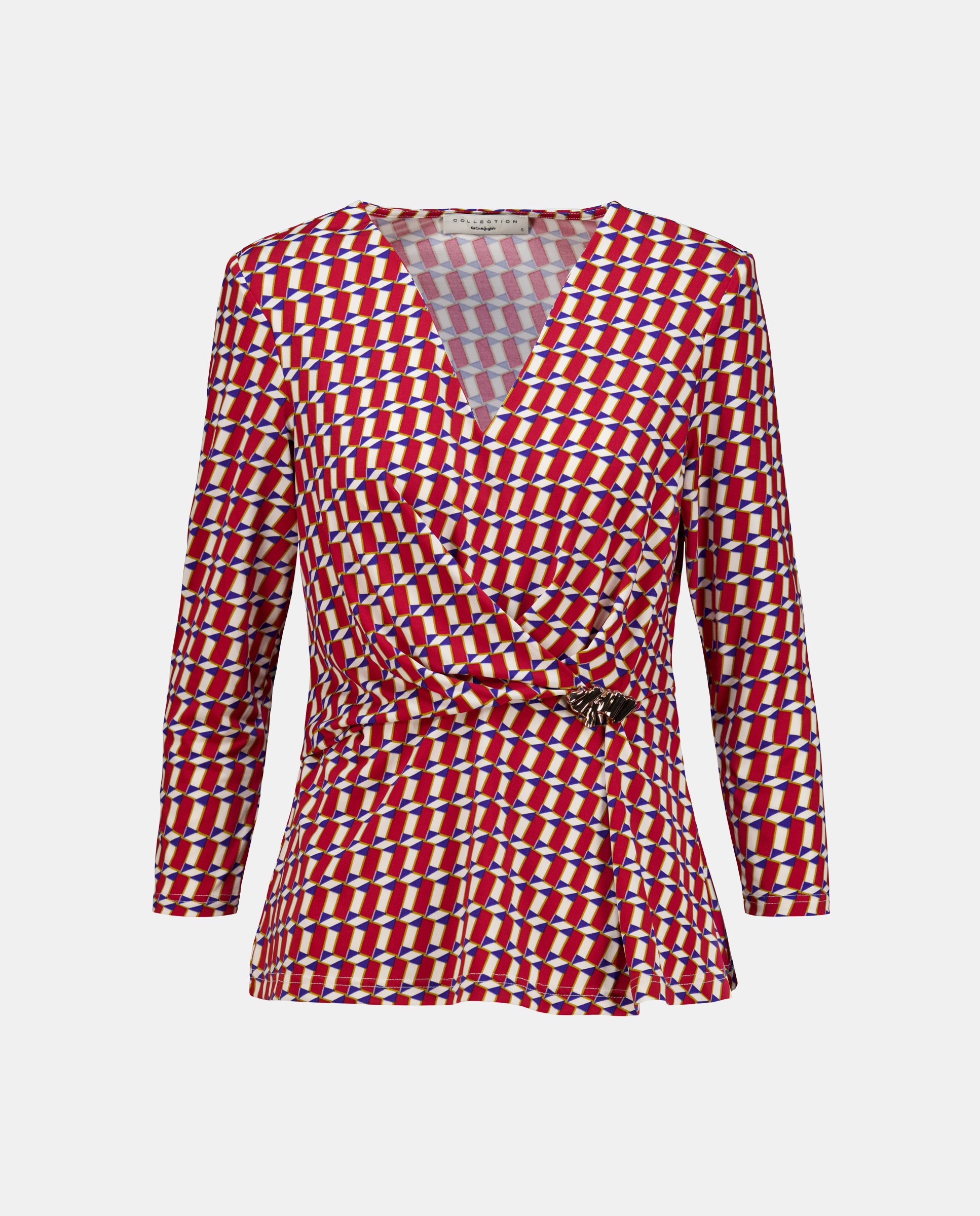 Camisola de Manga Comprida Estampada Vermelho-4