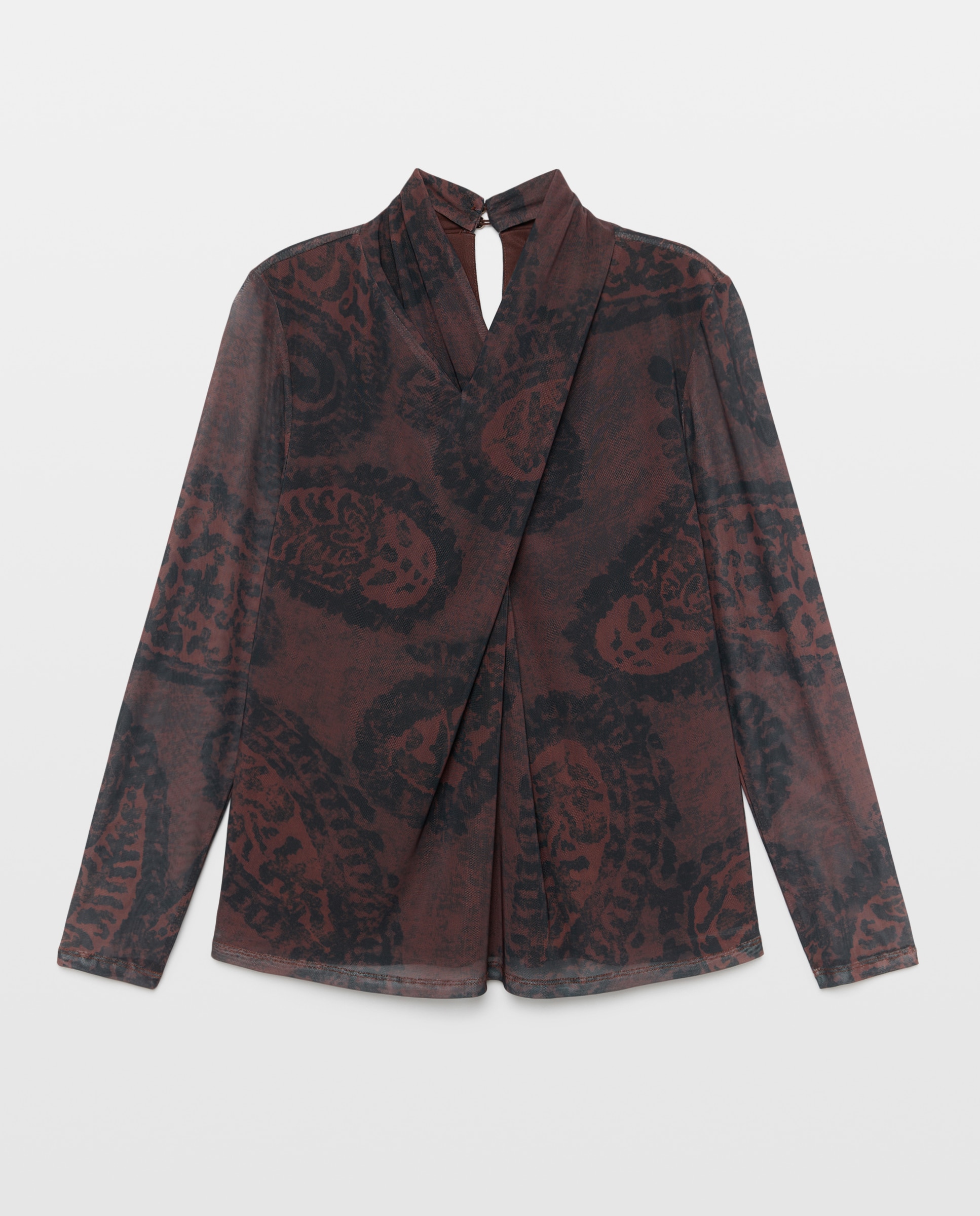 Camiseta de mujer con manga larga y estampado - Woman El Corte Inglés - Camel Camel-4
