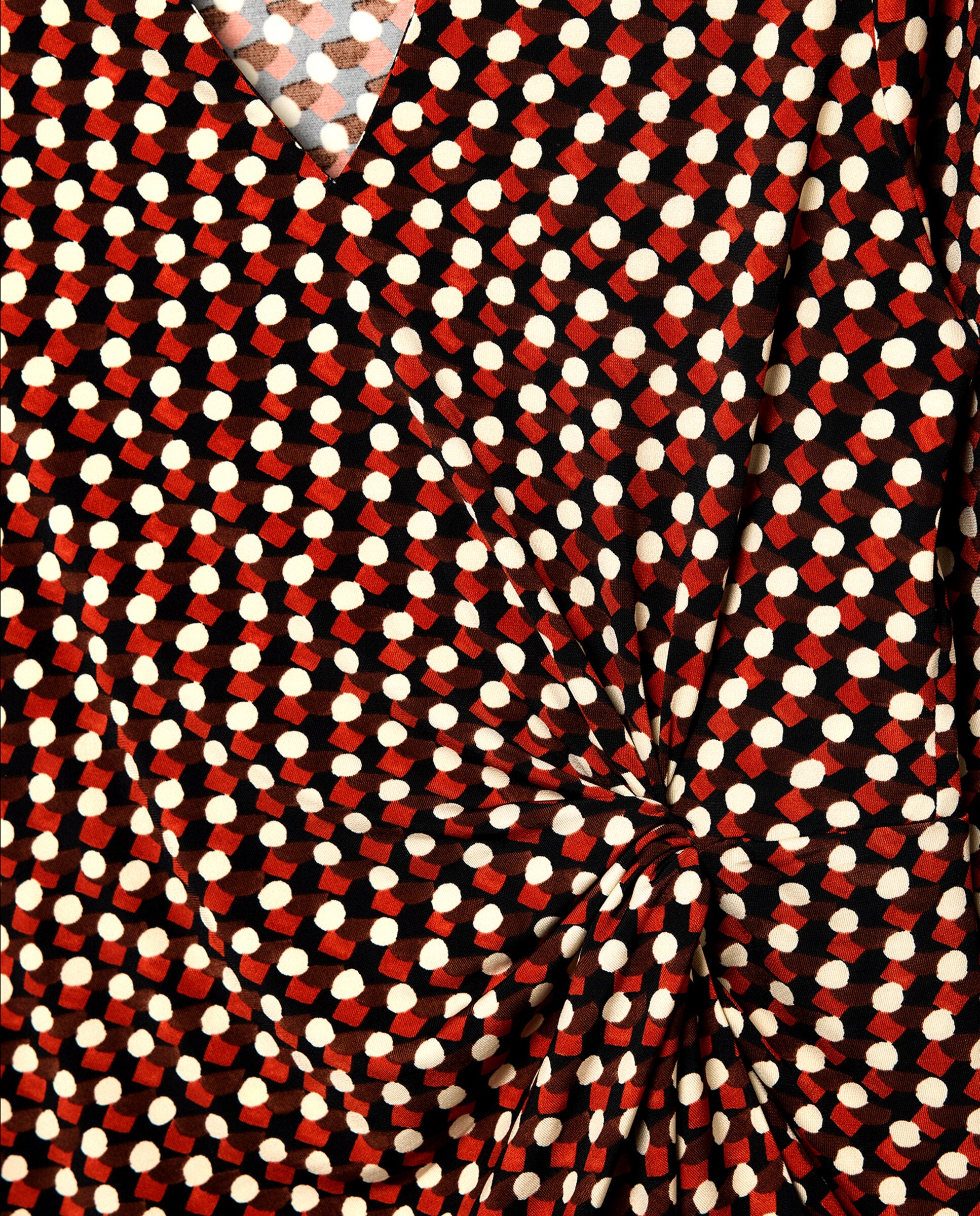 Camisola estampada de mulher com manga comprida Castanho-2