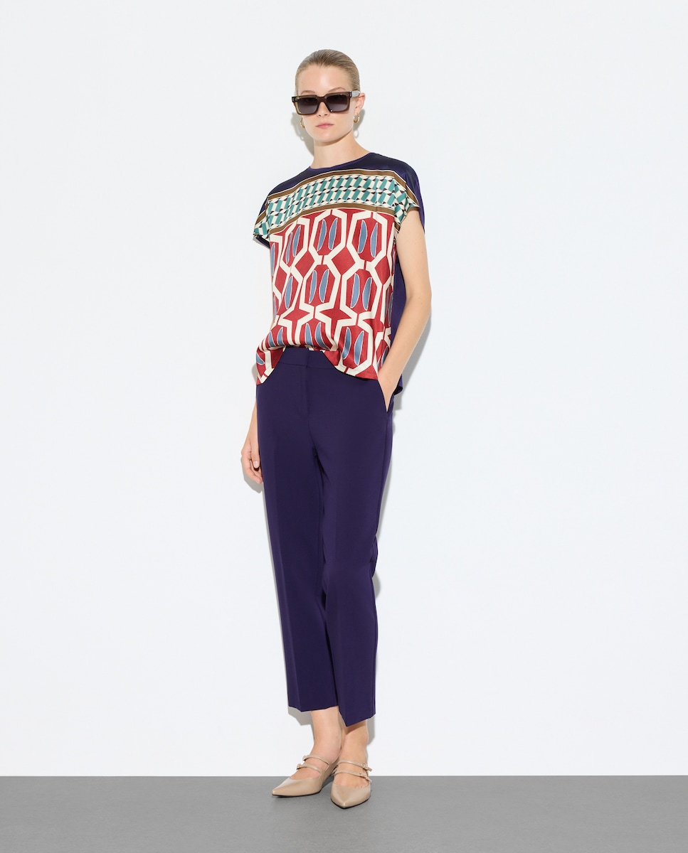 T-shirt de Manga Curta Estampada Vermelho-2