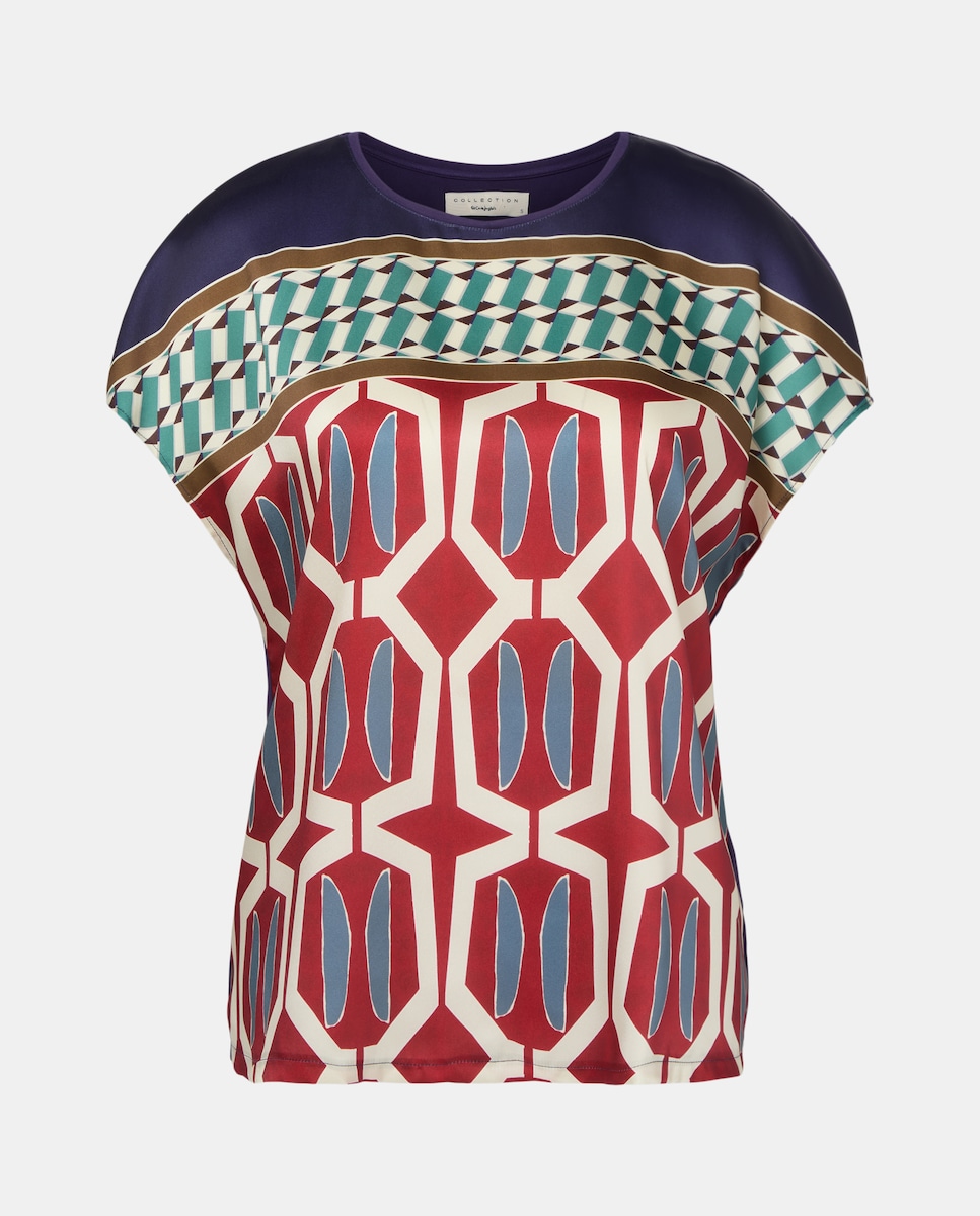 T-shirt de Manga Curta Estampada Vermelho-4