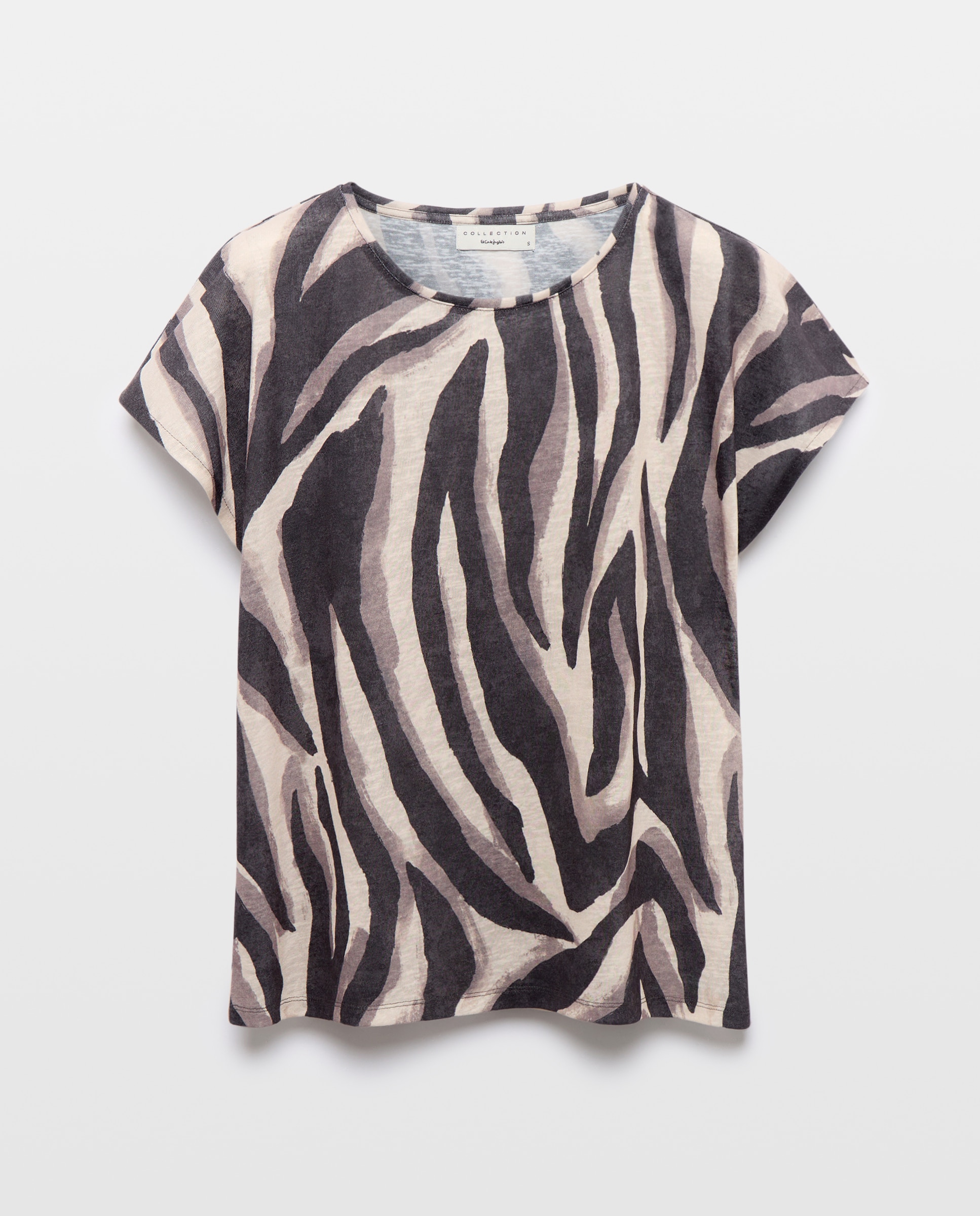 Camiseta de mujer de manga corta con estampado - Woman El Corte Inglés - Negro Negro-5