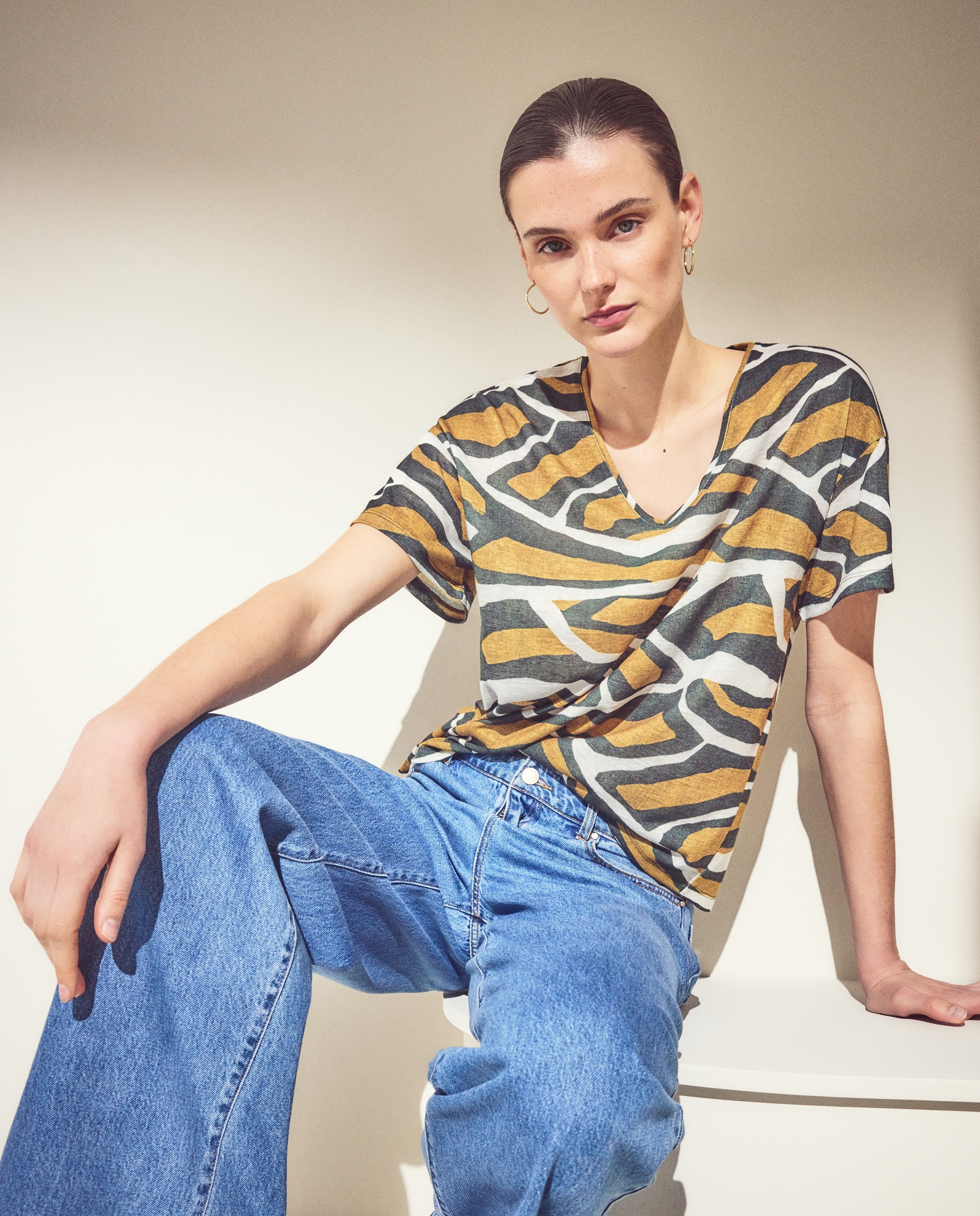 Camiseta lisa de manga corta de mujer - Woman El Corte Inglés - Verde Verde-1