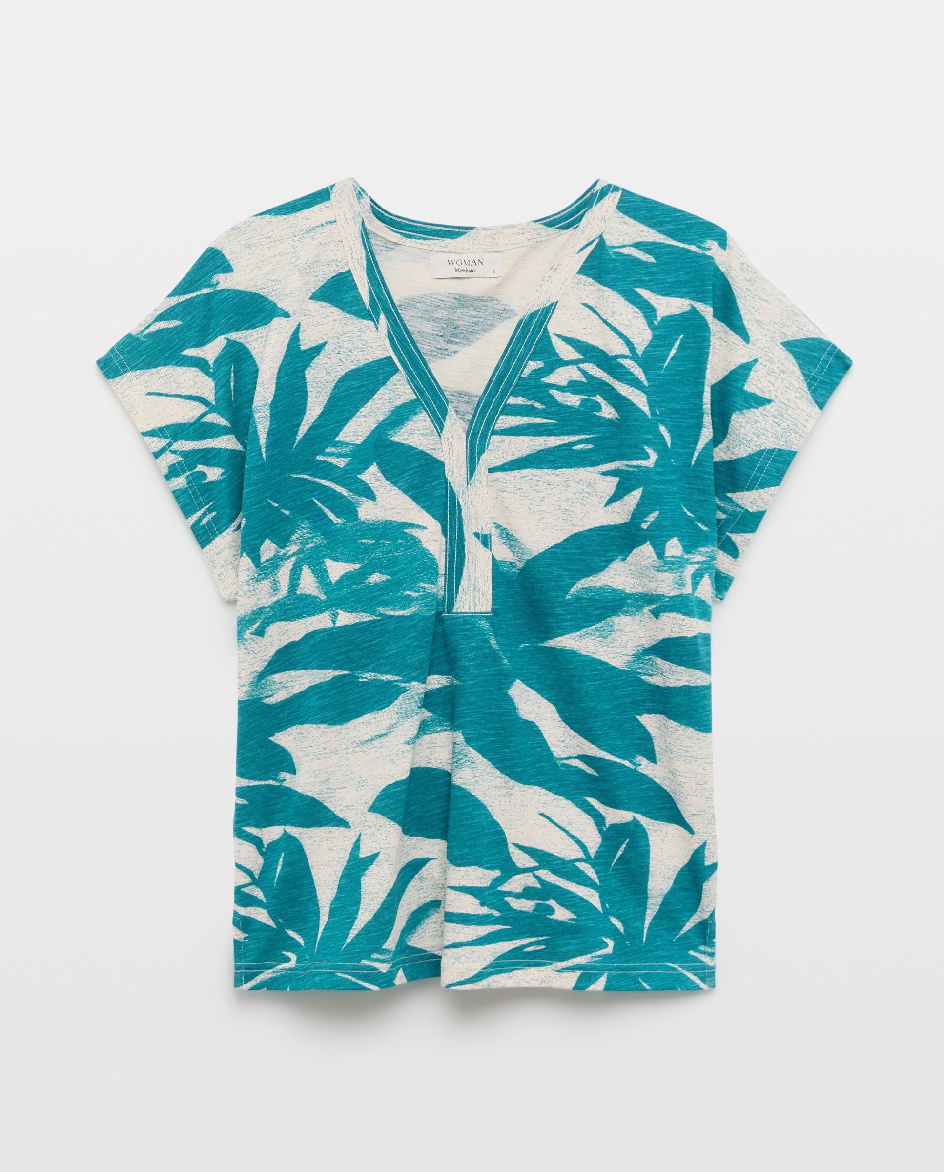 Camiseta de manga corta estampada de mujer - Woman El Corte Inglés - Azul Azul-4