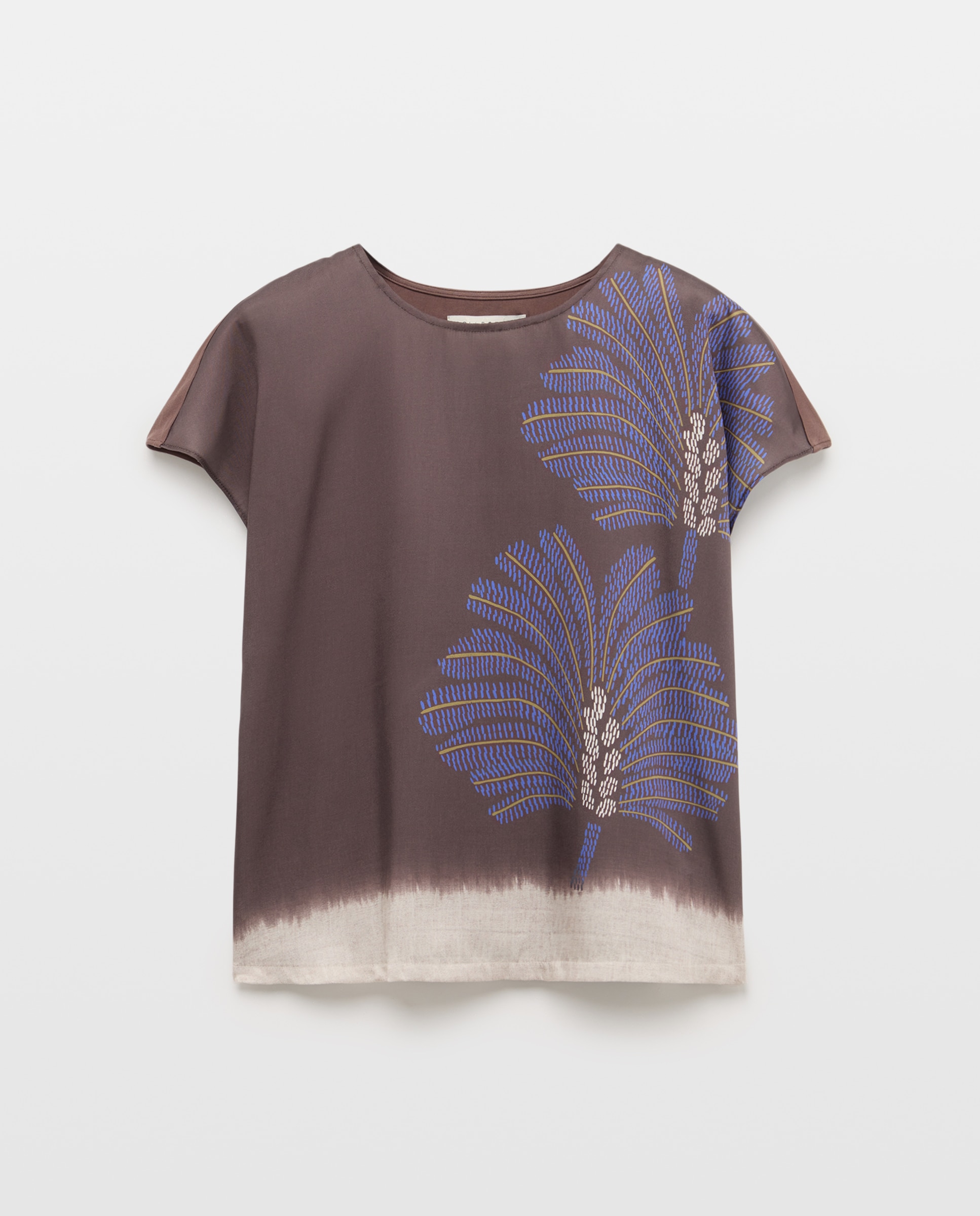 Imagem 0 de T-shirt de Manga Curta Bimaterial Estampada