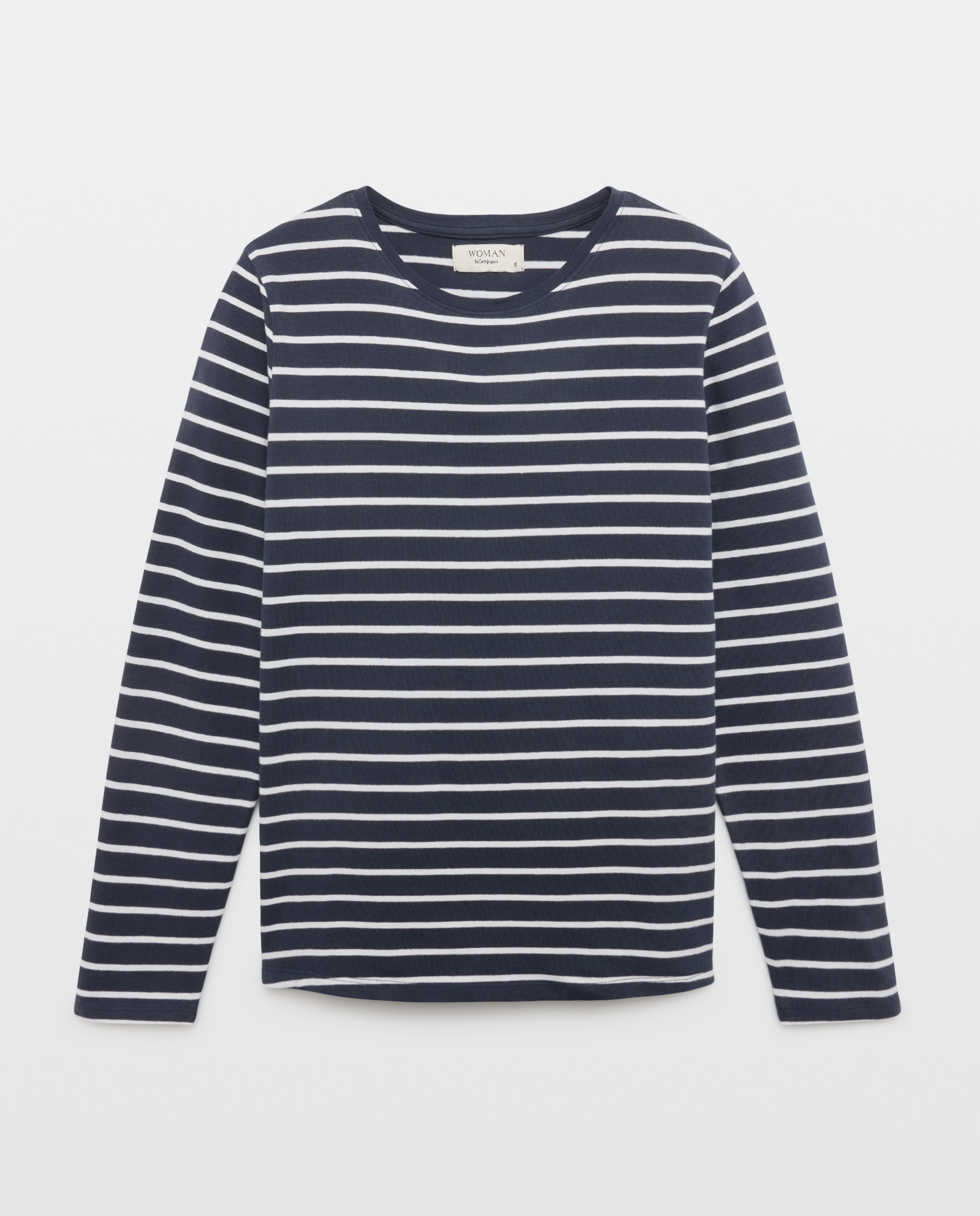 Camiseta de mujer con manga larga y cuello caja - Woman El Corte Inglés - Azul Azul-4
