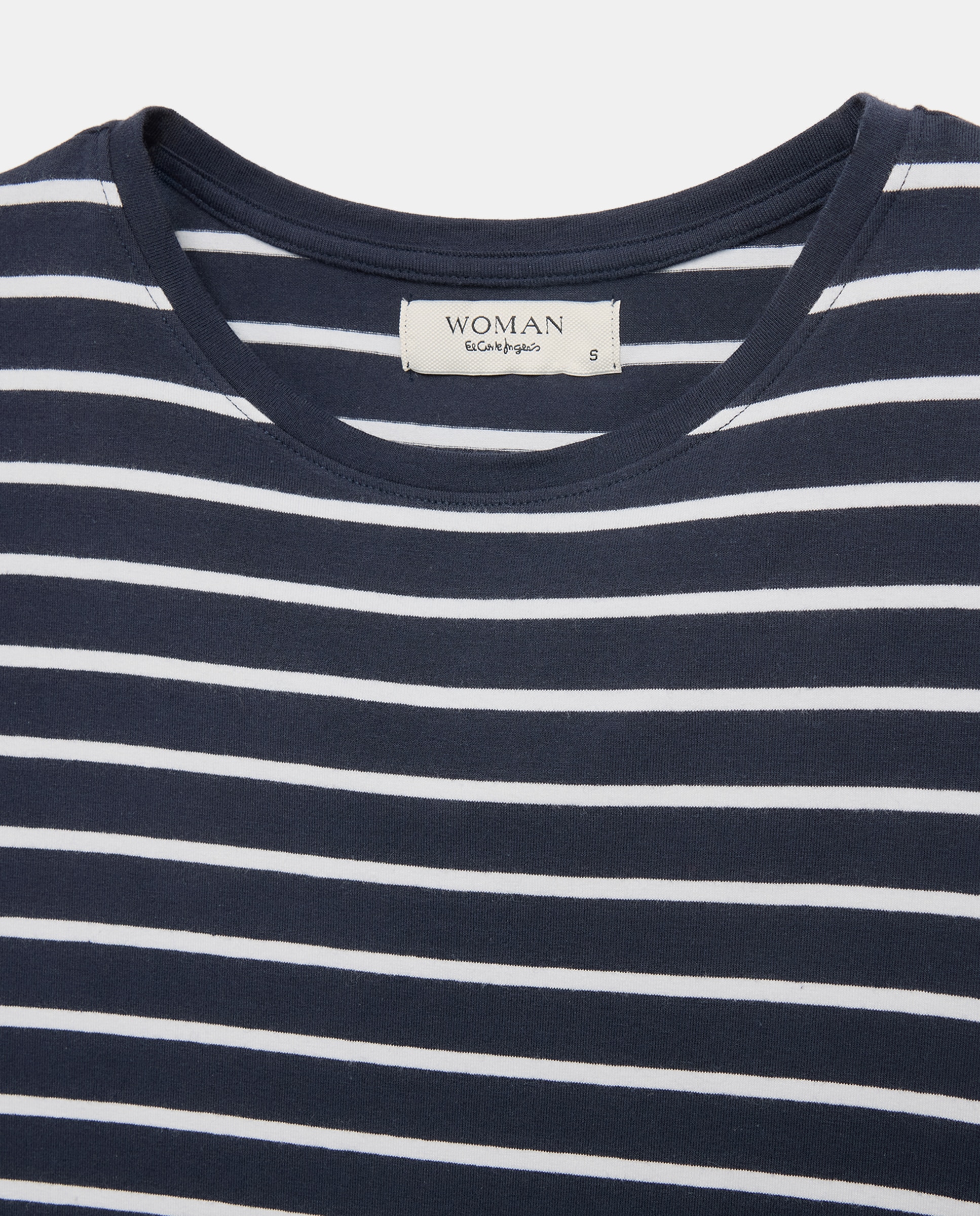 Camiseta de mujer con manga larga y cuello caja - Woman El Corte Inglés - Azul Azul-5