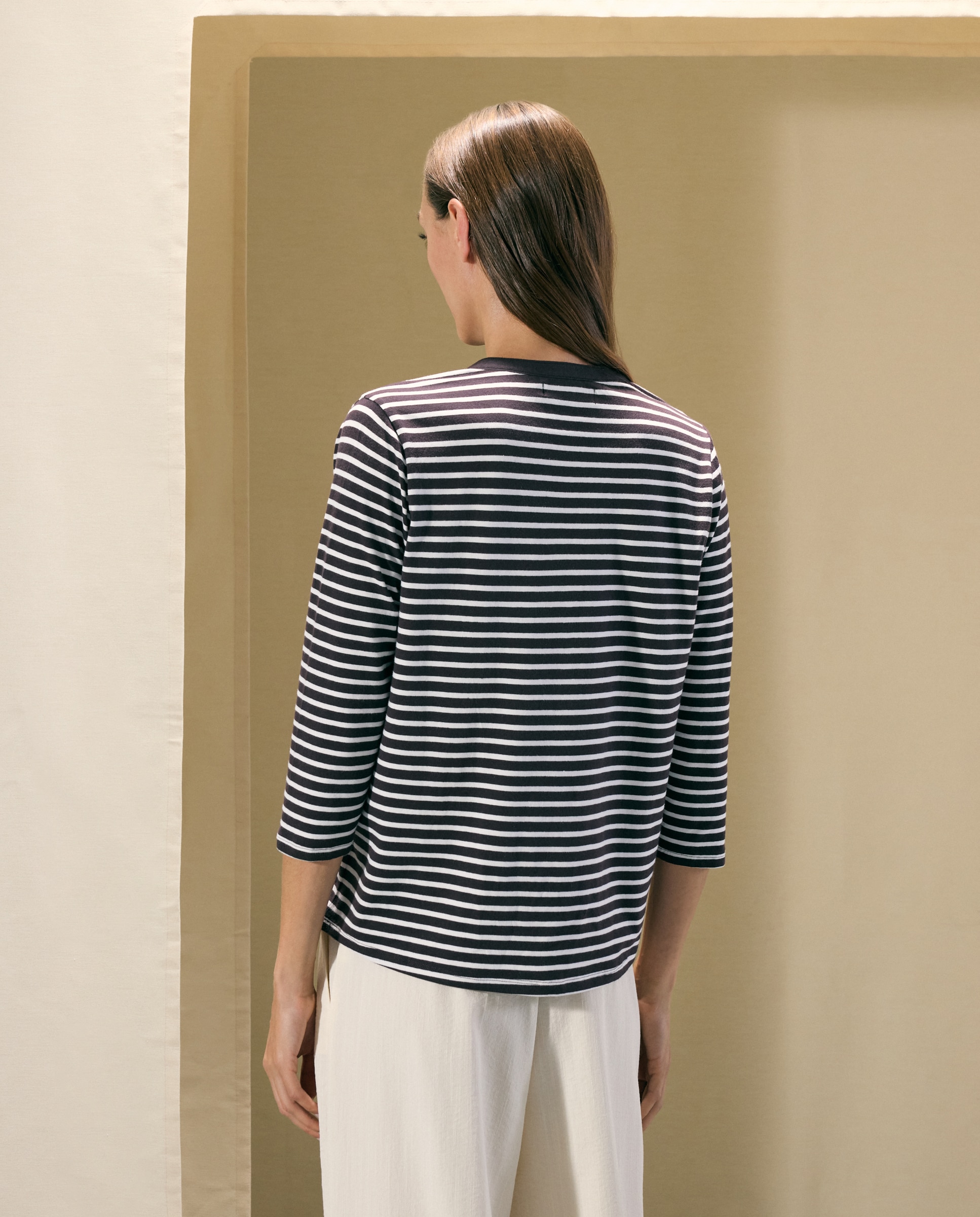Camiseta manga larga de mujer con cuello panadero - Woman El Corte Inglés - Marrón Marrón-3
