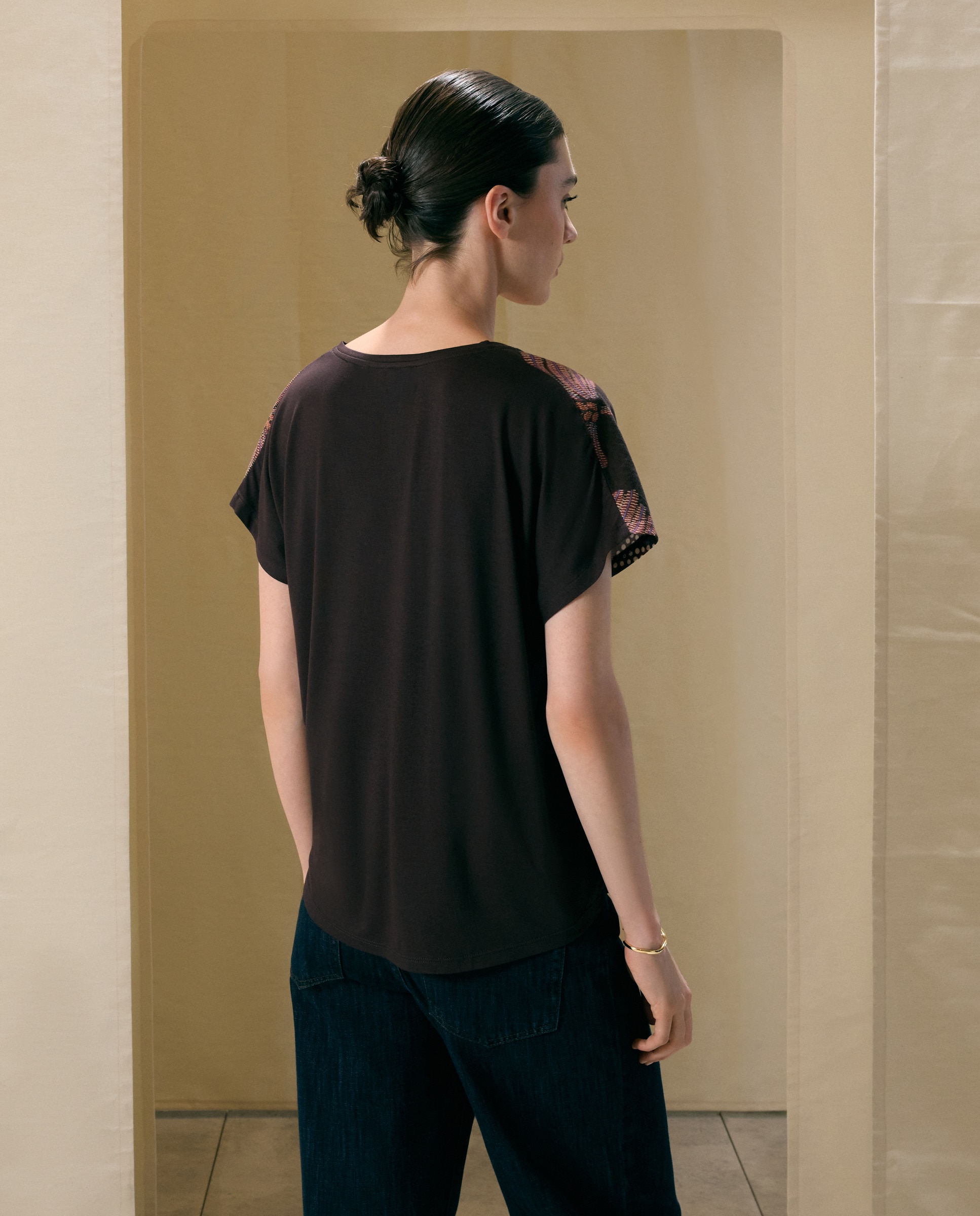 T-shirt com Patch Indiana Azul-3