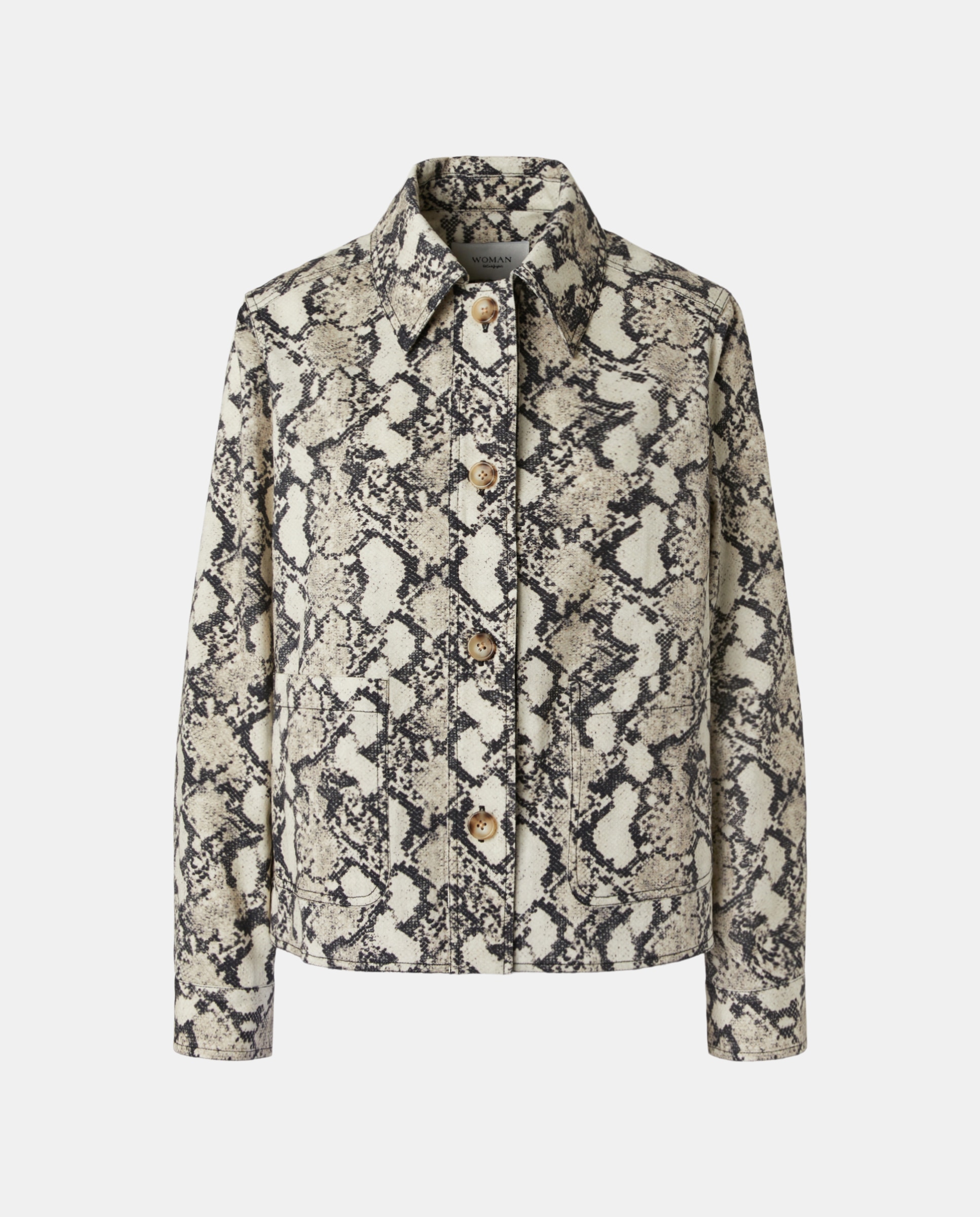 Casaco de Sarja de Algodão Estampado Verde-4