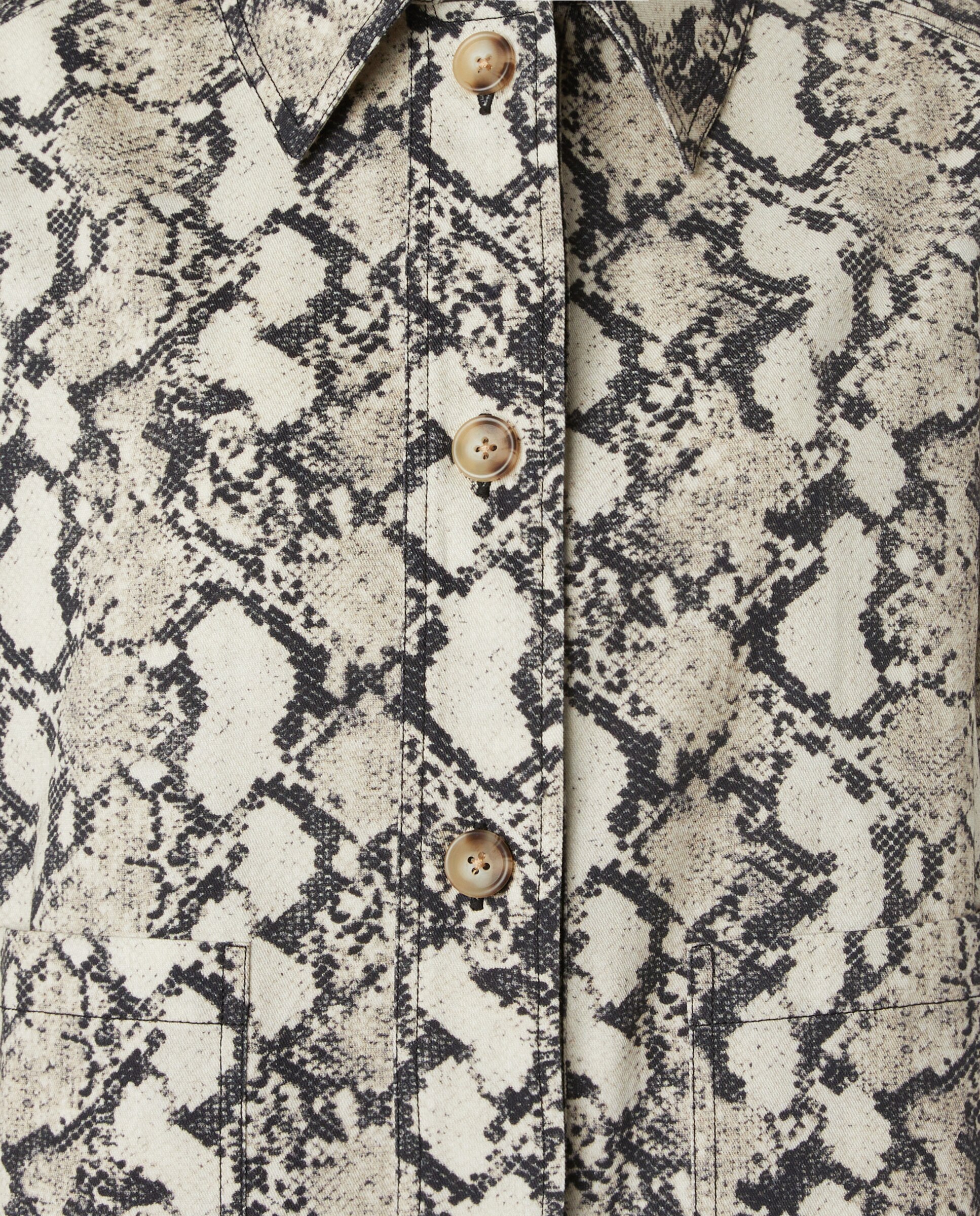 Casaco de Sarja de Algodão Estampado Verde-5