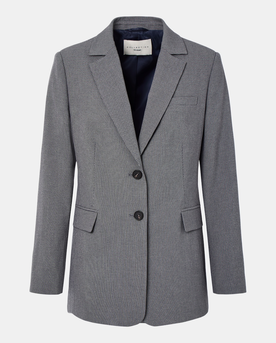 Blazer Estampado de Poliéster 820 Cinzento Médio-4