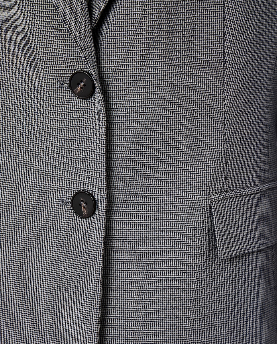 Blazer Estampado de Poliéster 820 Cinzento Médio-5