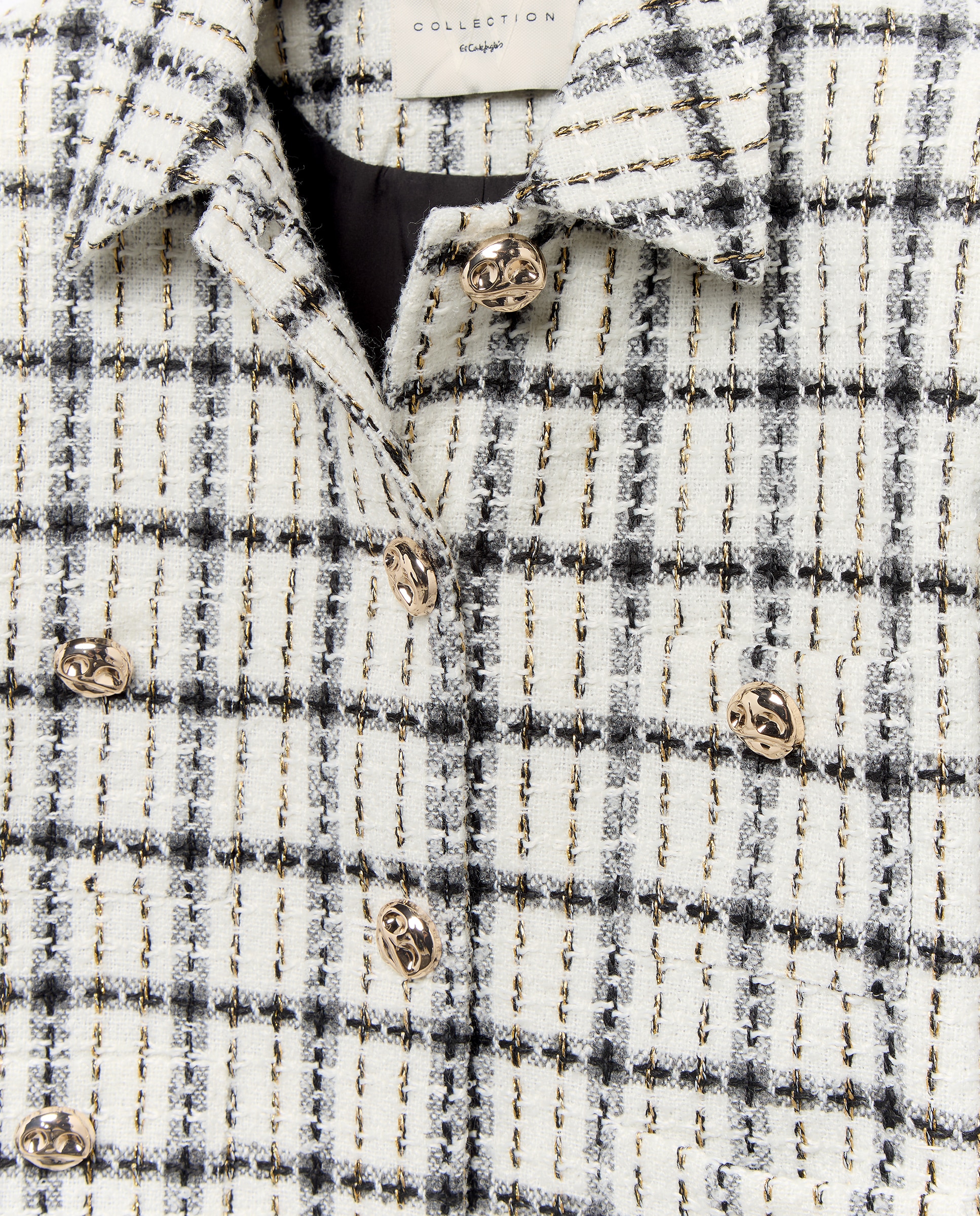 Casaco tweed com fantasia 120 Cru-5