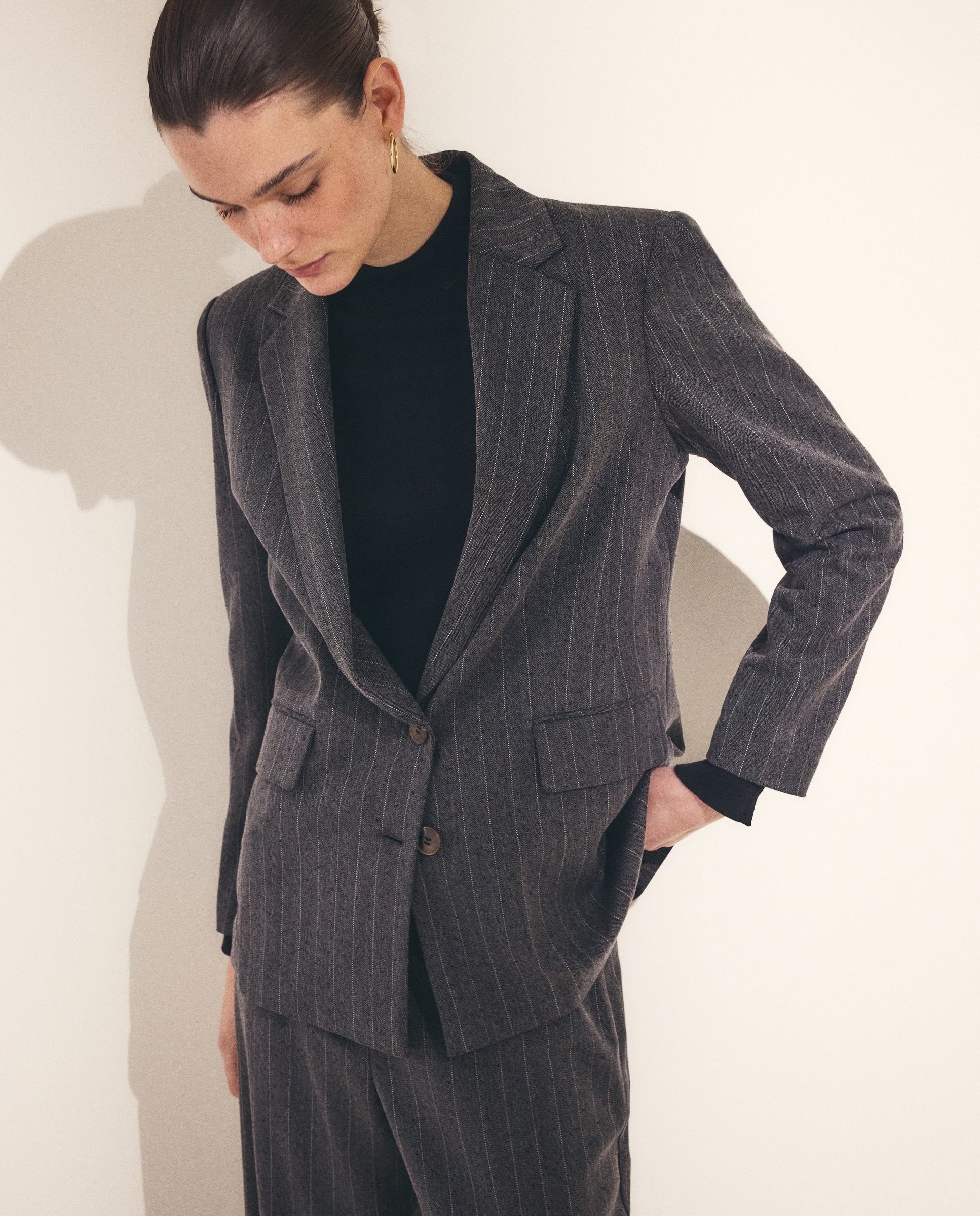 Blazer de Fantasia com Mini Lantejoulas 820 Cinzento Médio-2