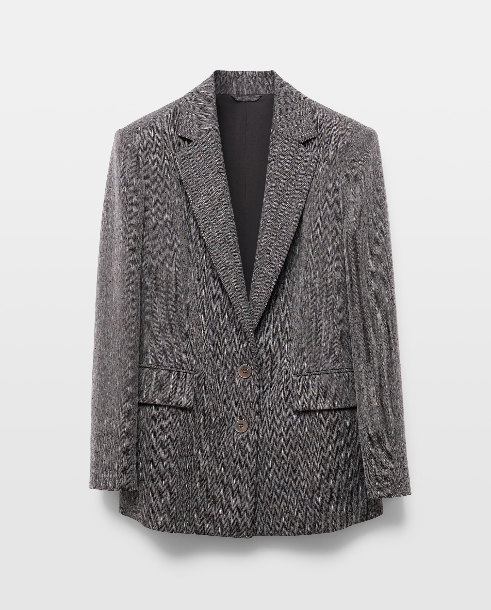 Blazer de Fantasia com Mini Lantejoulas 820 Cinzento Médio-4