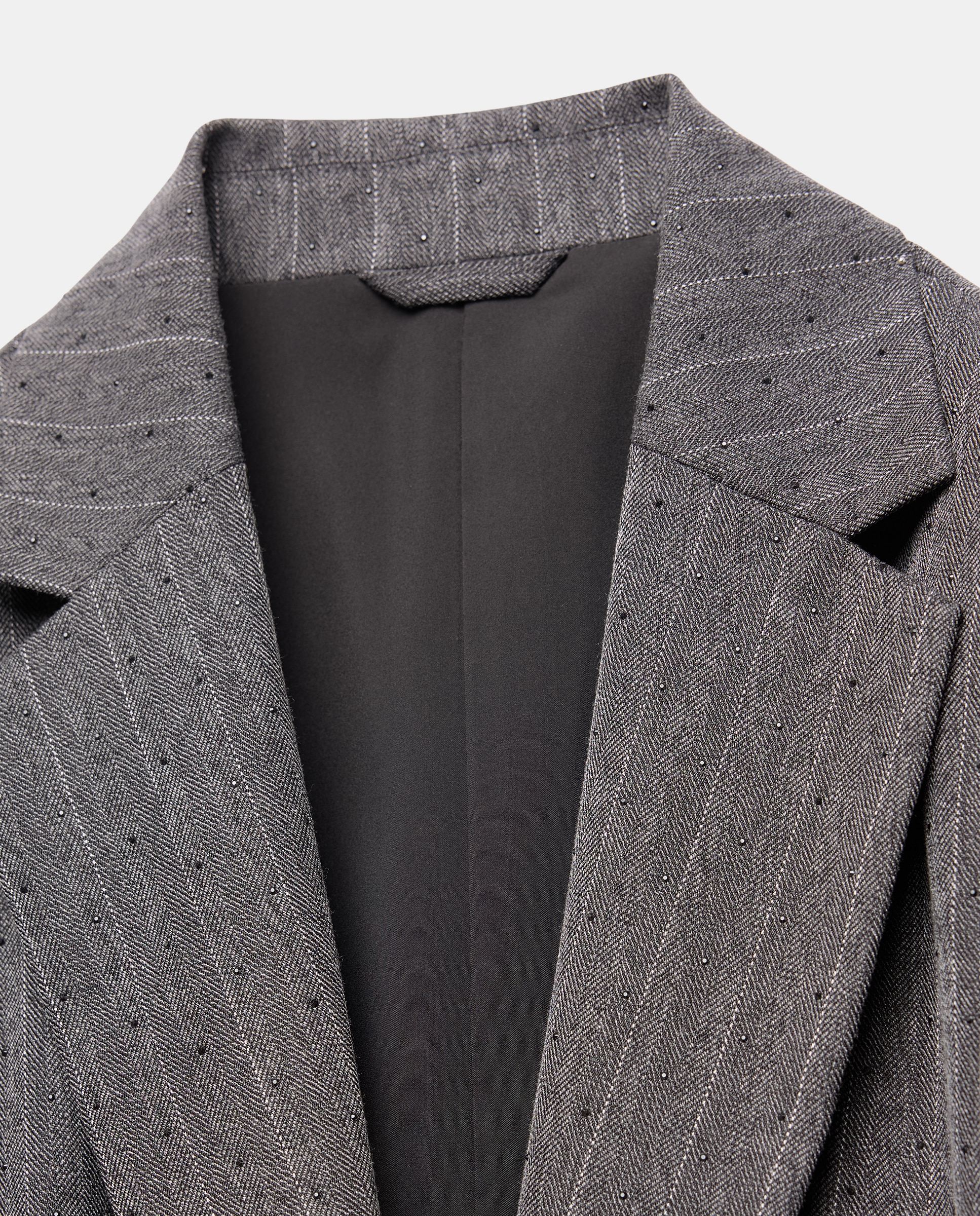 Blazer de Fantasia com Mini Lantejoulas 820 Cinzento Médio-5