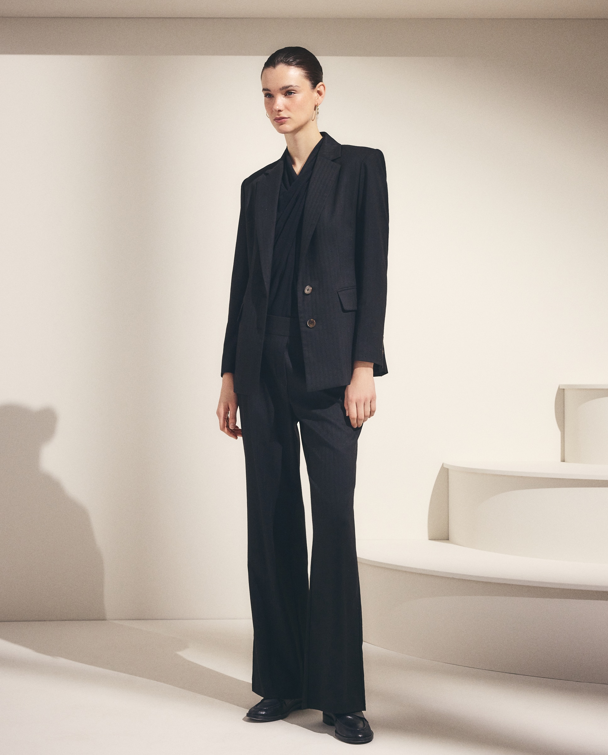 Blazer de Fantasia com Mini Lantejoulas Preto-2