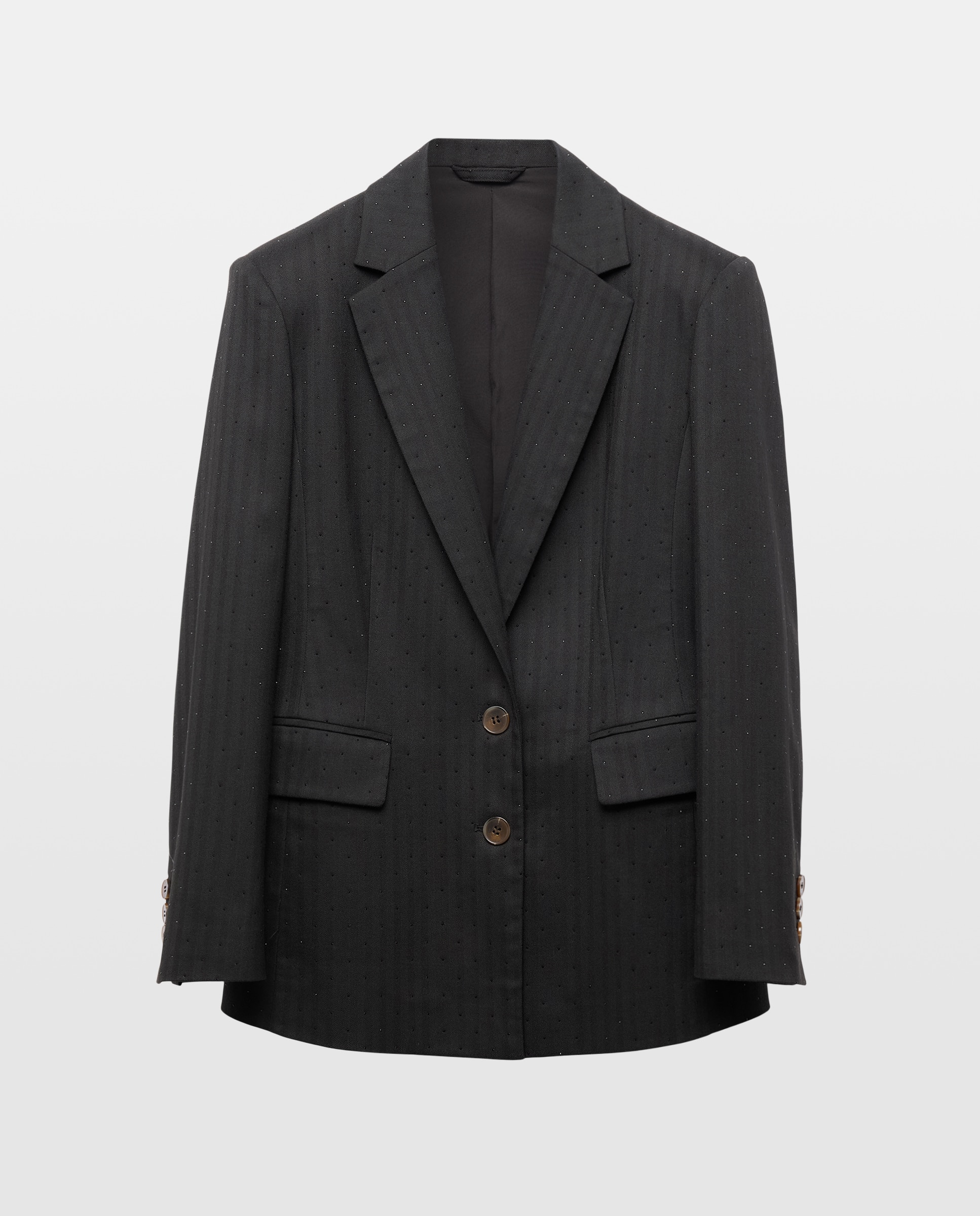 Blazer de Fantasia com Mini Lantejoulas Preto-5