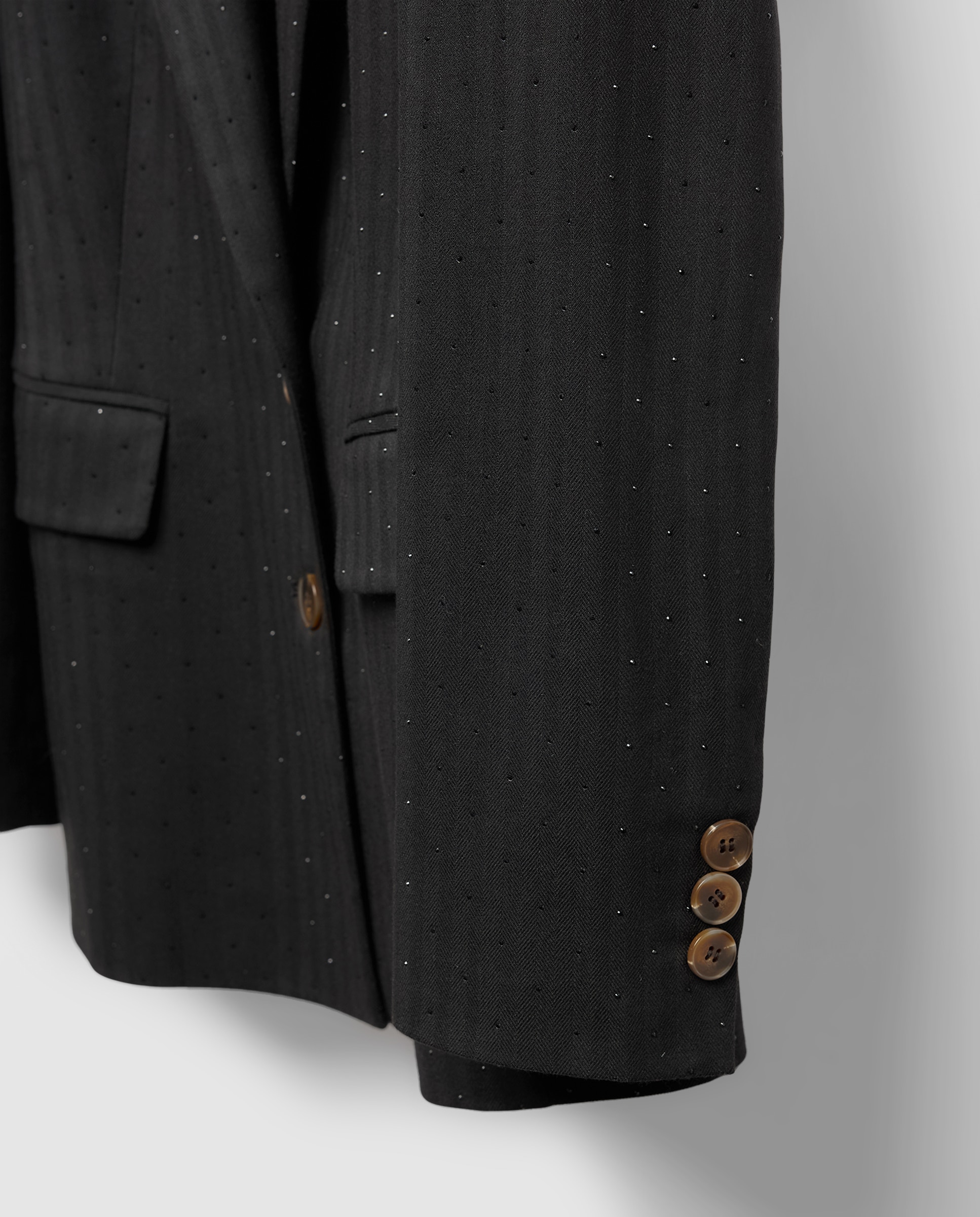 Blazer de Fantasia com Mini Lantejoulas Preto-6