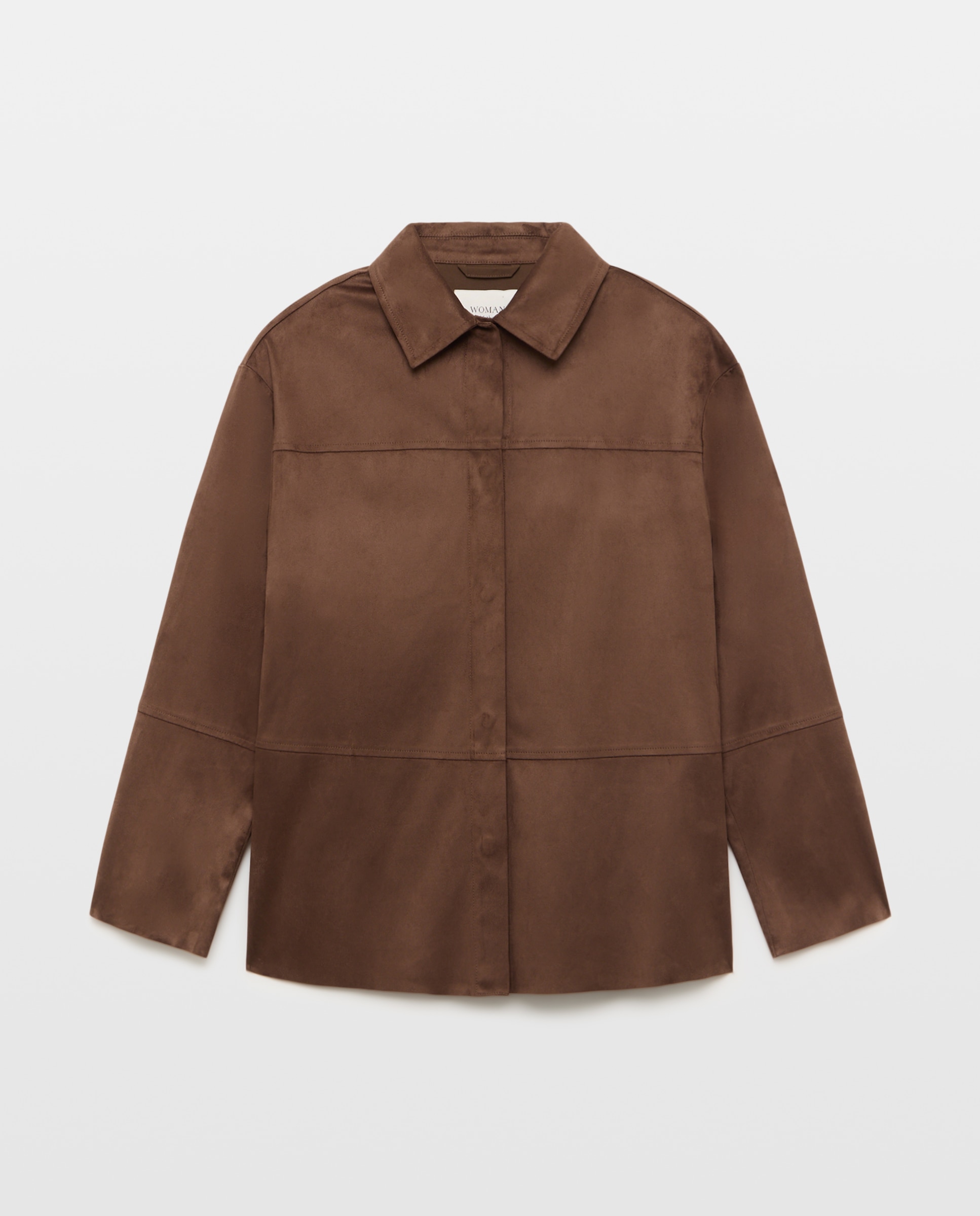 Sobrecamisa de mujer en antelina - Woman El Corte Inglés - Marrón Marrón-5