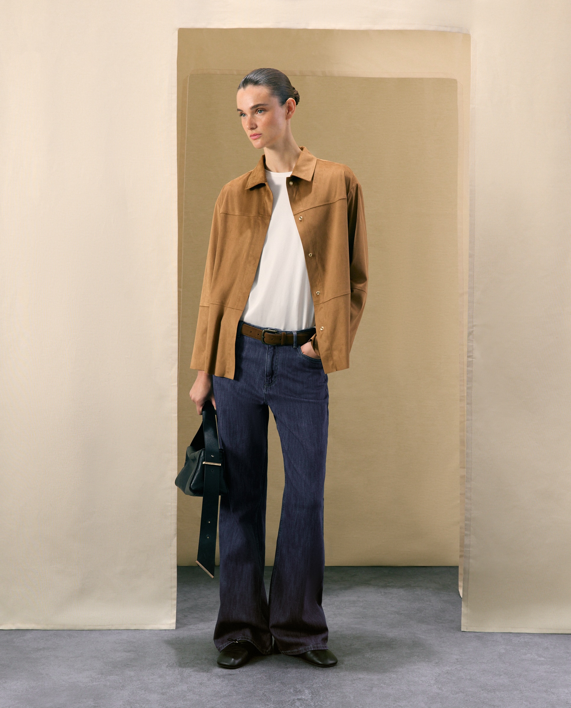 Sobrecamisa de mujer en antelina - Woman El Corte Inglés - 730 Camel 730 Camel-2