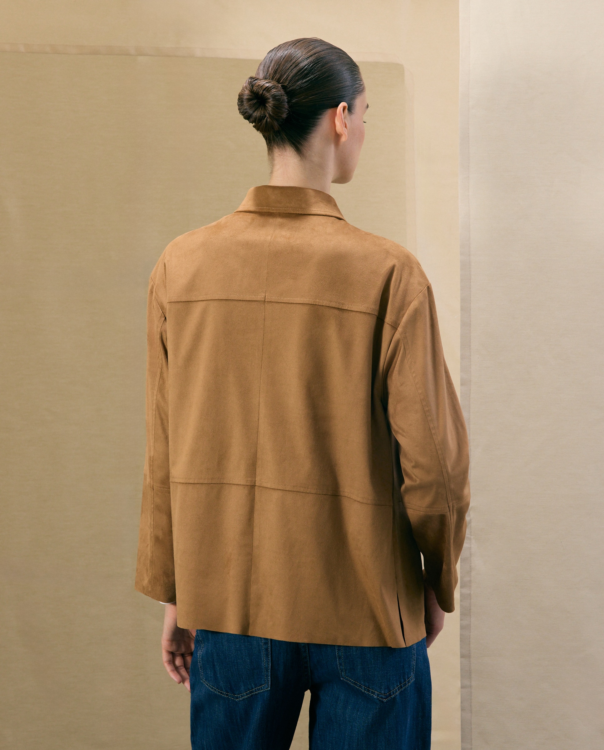 Sobrecamisa de mujer en antelina - Woman El Corte Inglés - 730 Camel 730 Camel-3