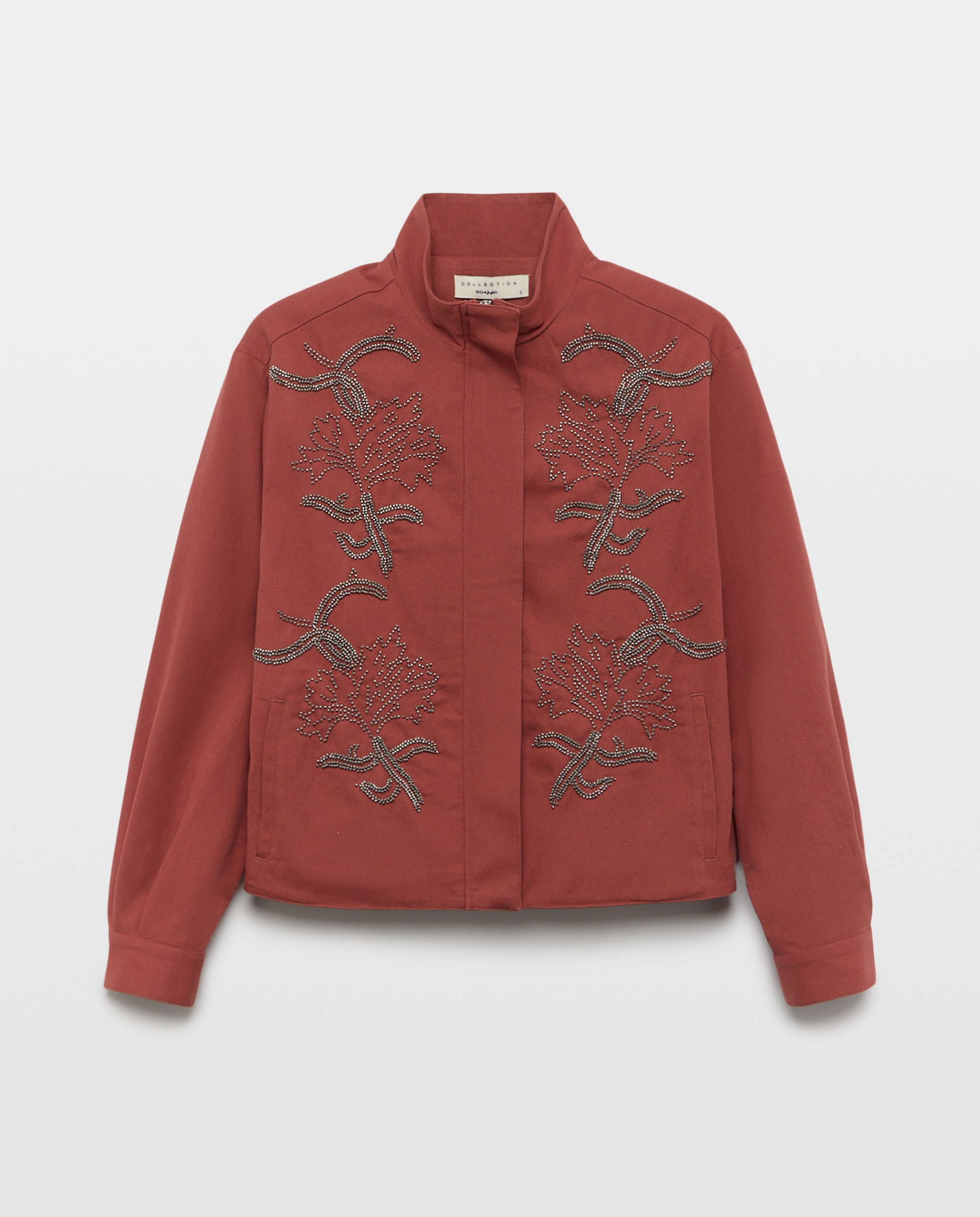 Blusão Bomber com Bordados 770 Terracota-5
