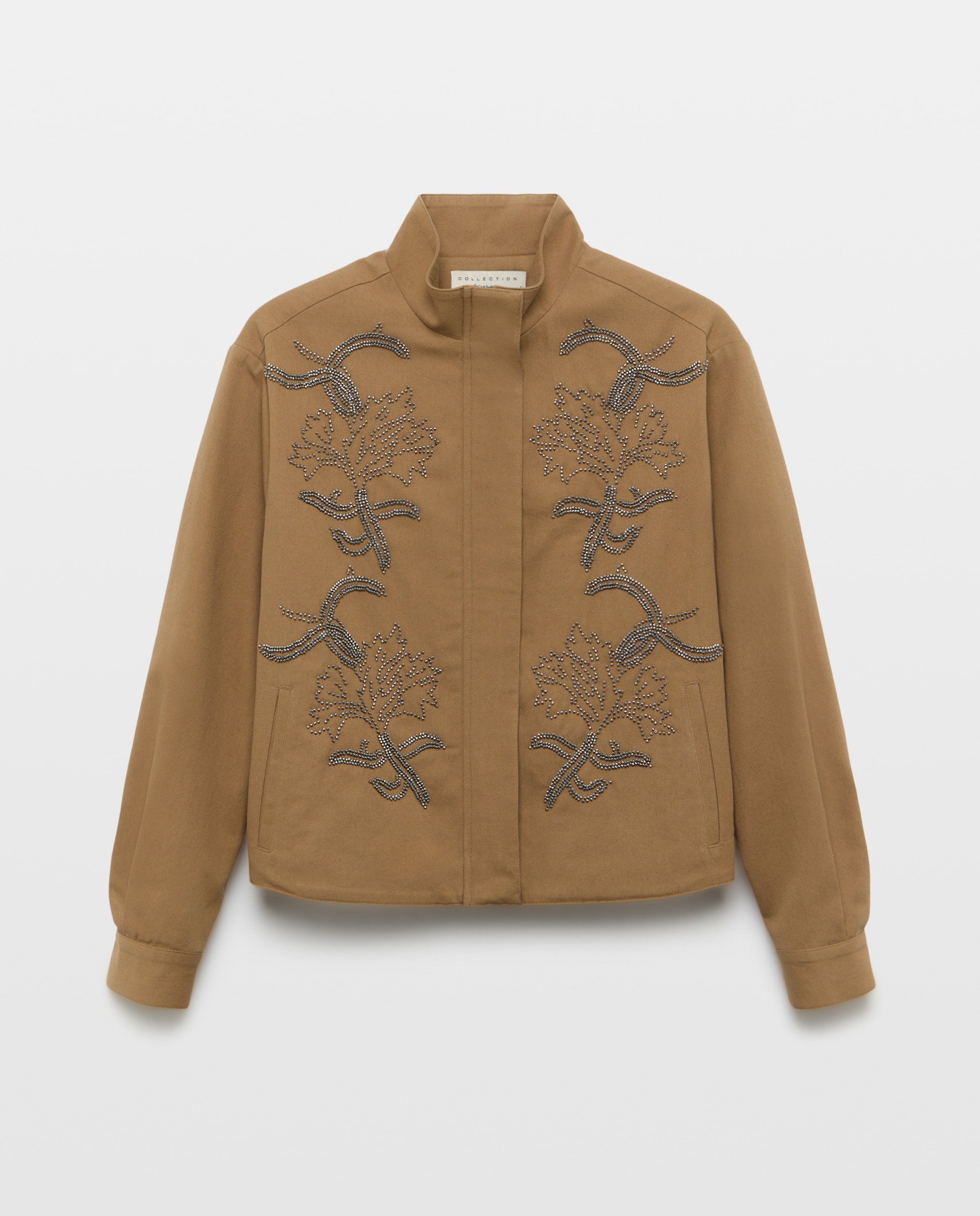 Blusão Bomber com Bordados 730 Camel-5