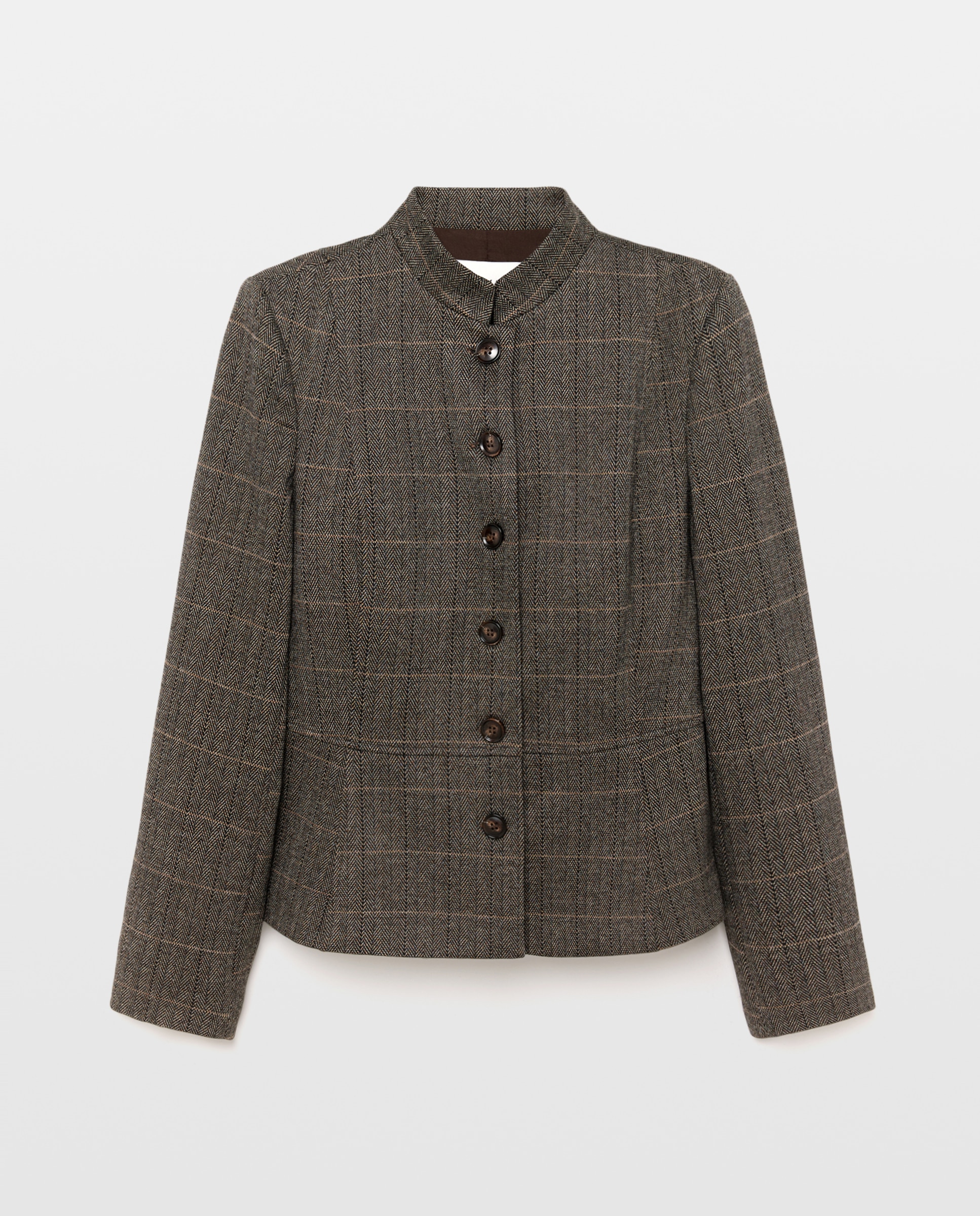 Blazer corta de mujer con cuadros - Woman El Corte Inglés - 700 Marrón 700 Marrón-4