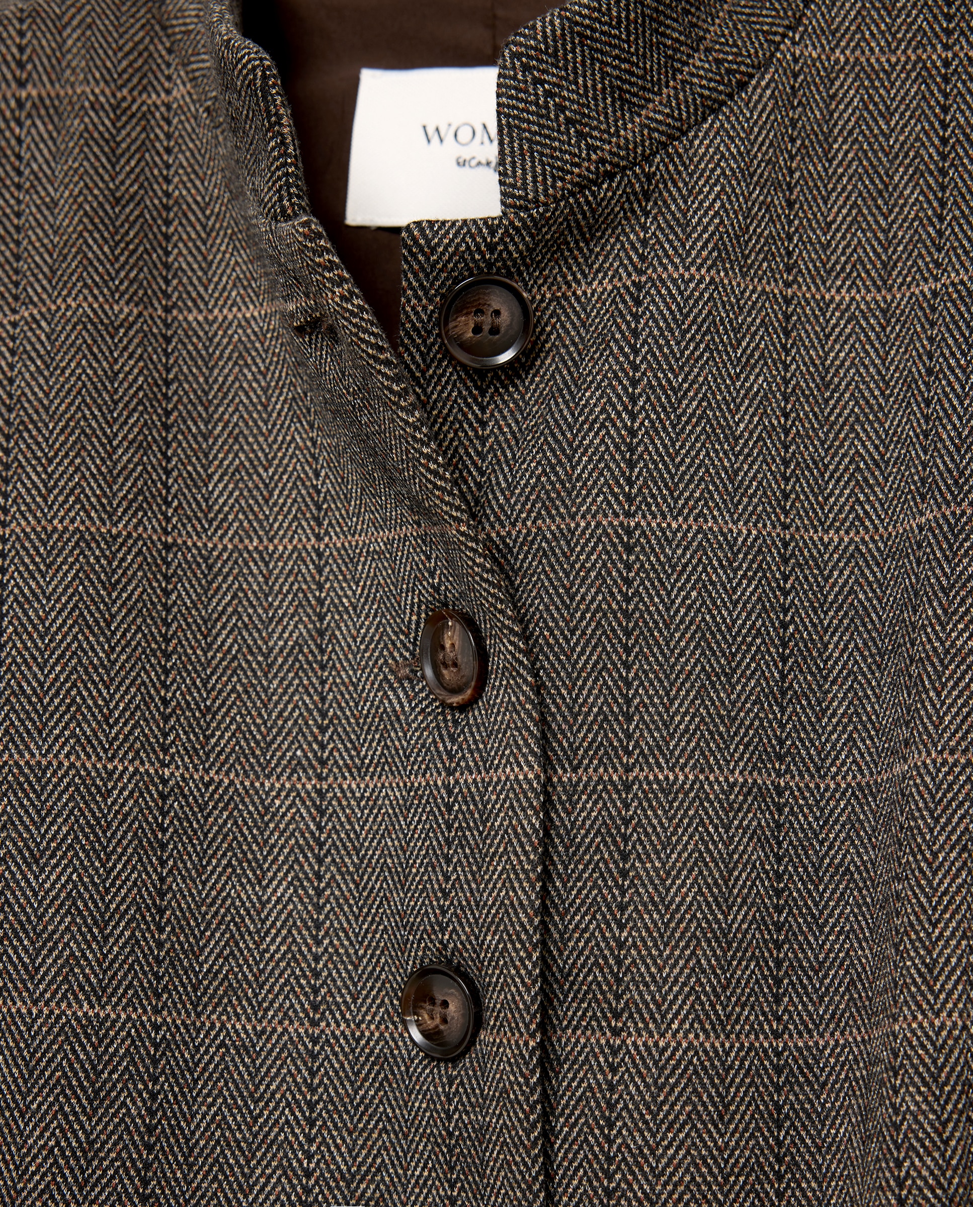 Blazer corta de mujer con cuadros - Woman El Corte Inglés - 700 Marrón 700 Marrón-5