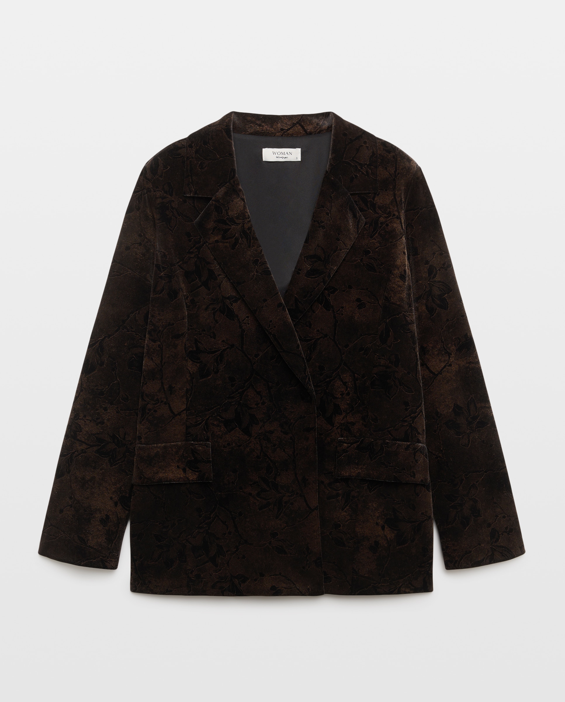 Blazer de mujer con terciopelo estampado - Woman El Corte Inglés - Negro Negro-4