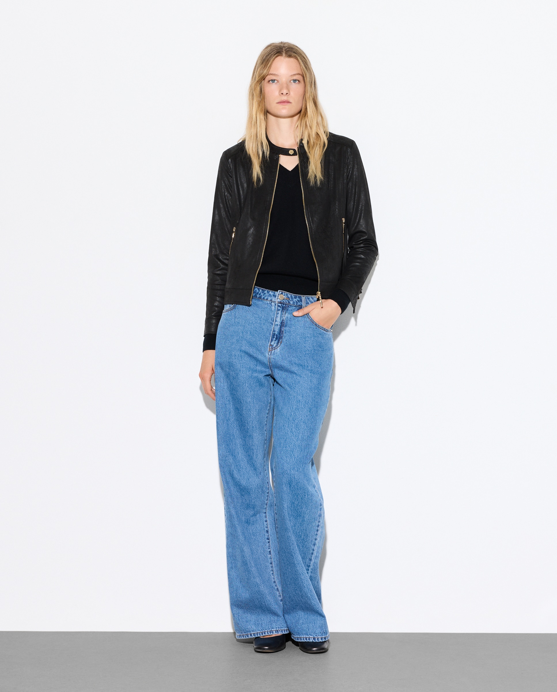 Blusão de Camurcina com Lavagem Preto-2