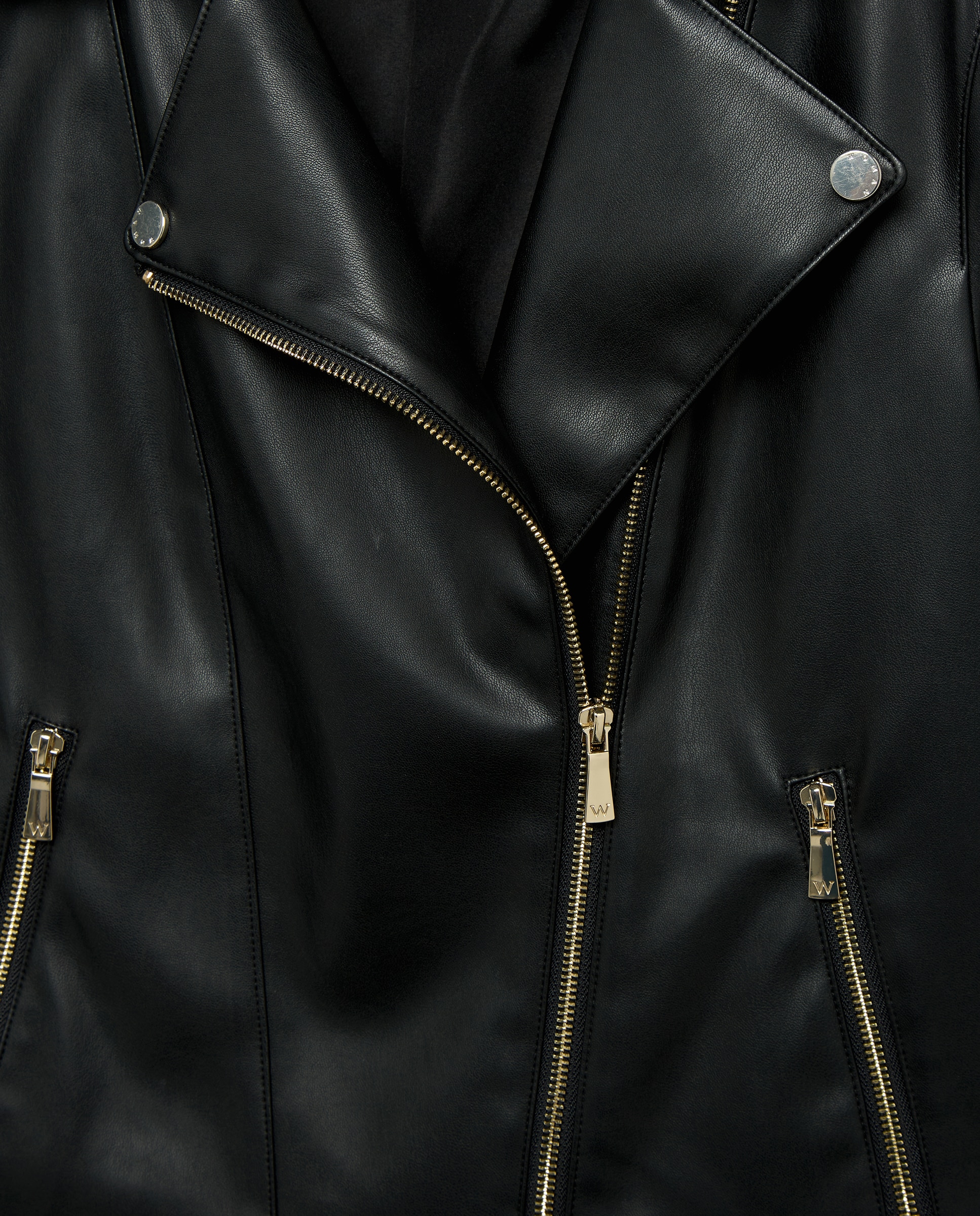 Cazadora biker efecto piel de mujer - Woman El Corte Inglés - Negro Negro-6