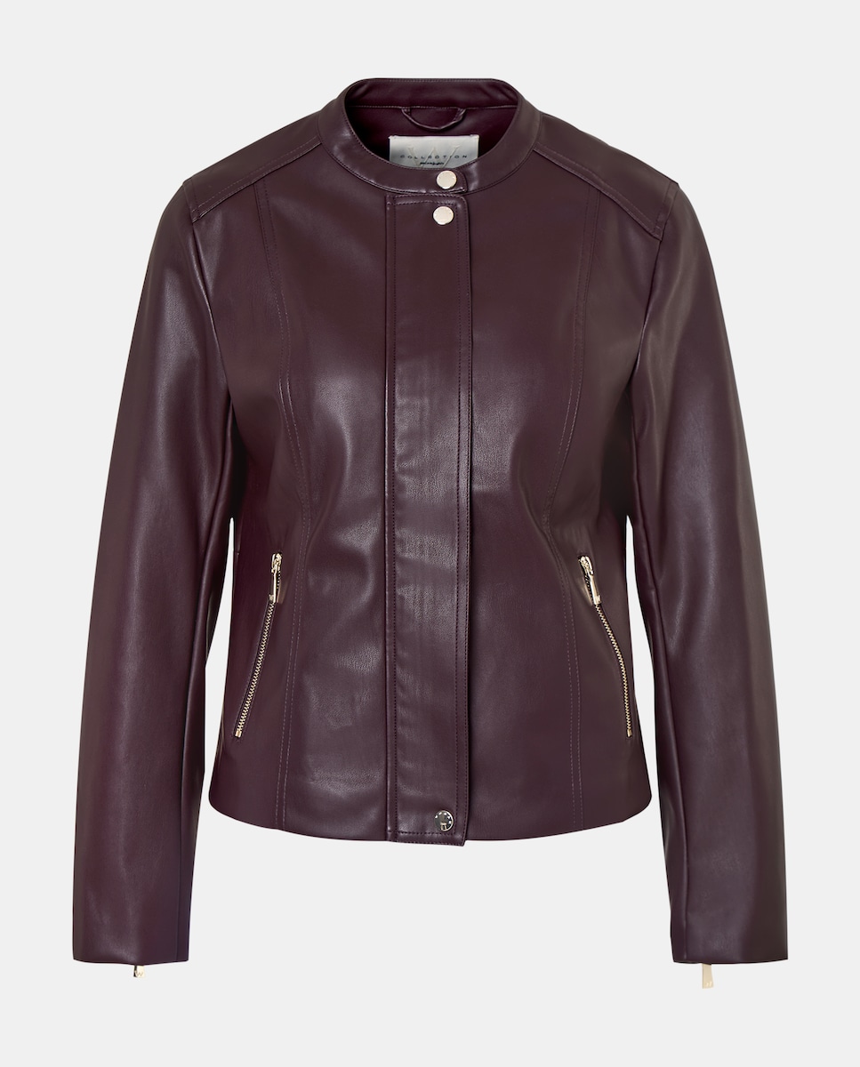 Blusão Liso de Poliéster Bordeaux-4