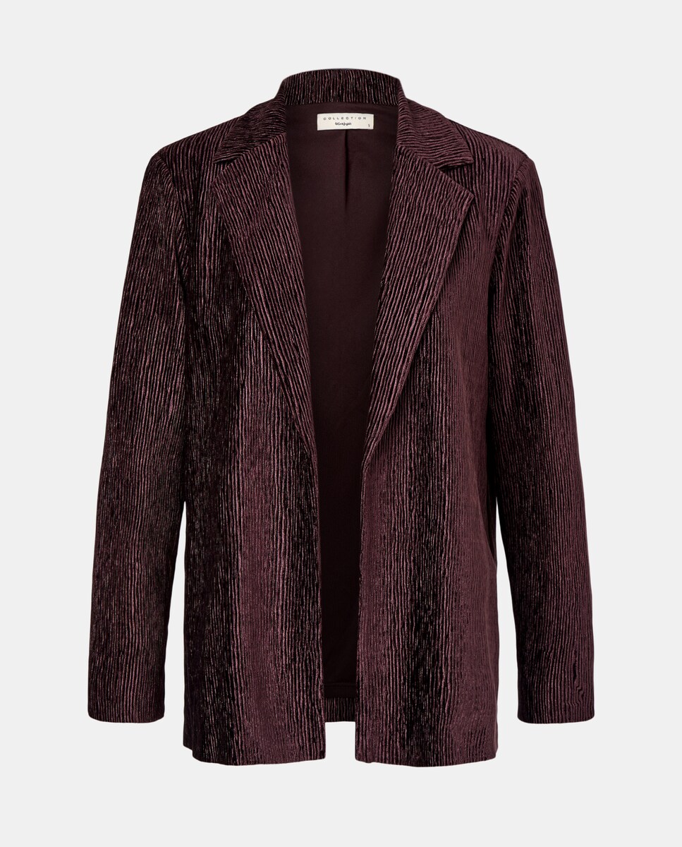 Kimono de Veludo Plissado 291 Beringela-4