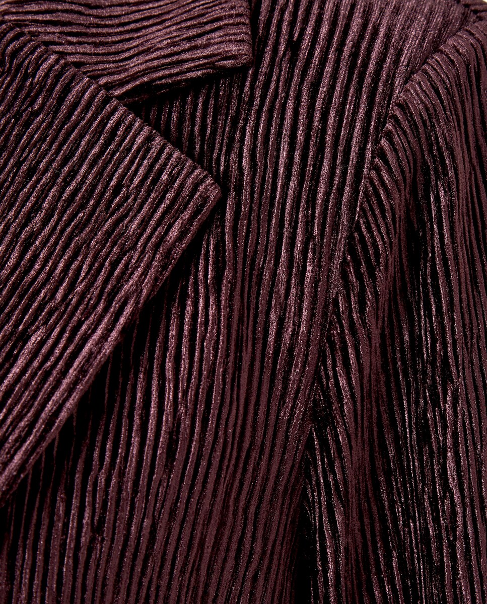 Kimono de Veludo Plissado 291 Beringela-5