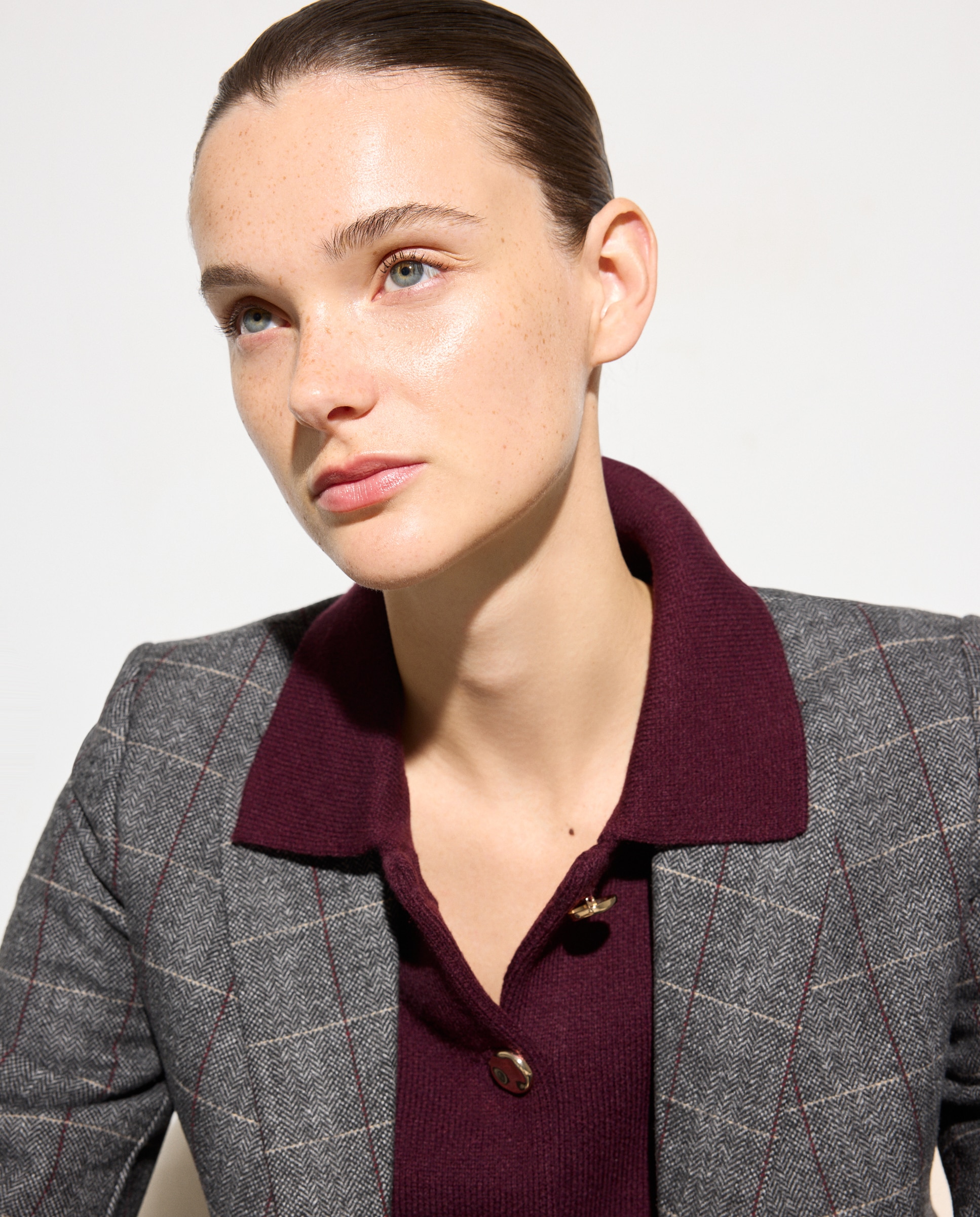 Blazer de Fantasia Lanosa 820 Cinzento Médio-1