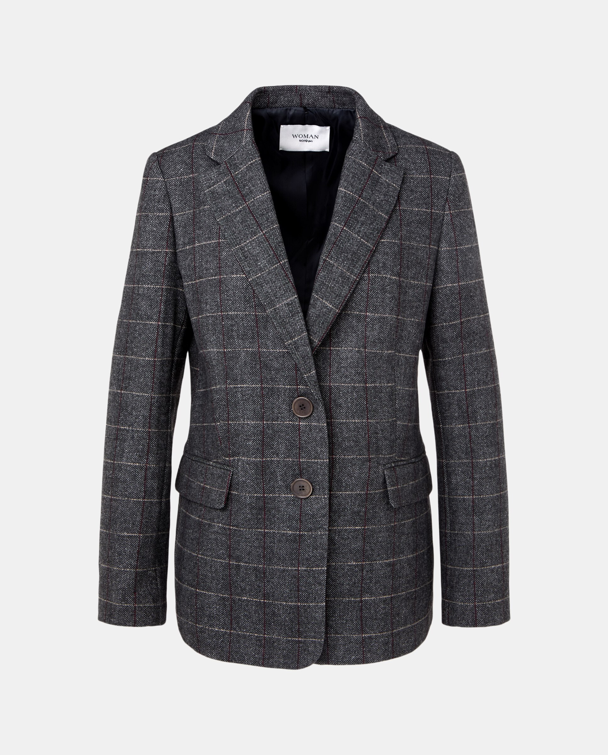 Blazer de Fantasia Lanosa 820 Cinzento Médio-5