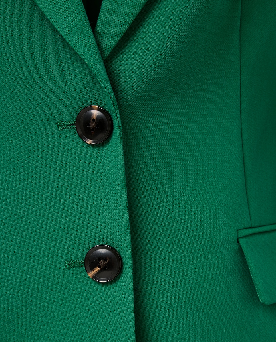Blazer Liso de uma Fila de Botões Verde-5