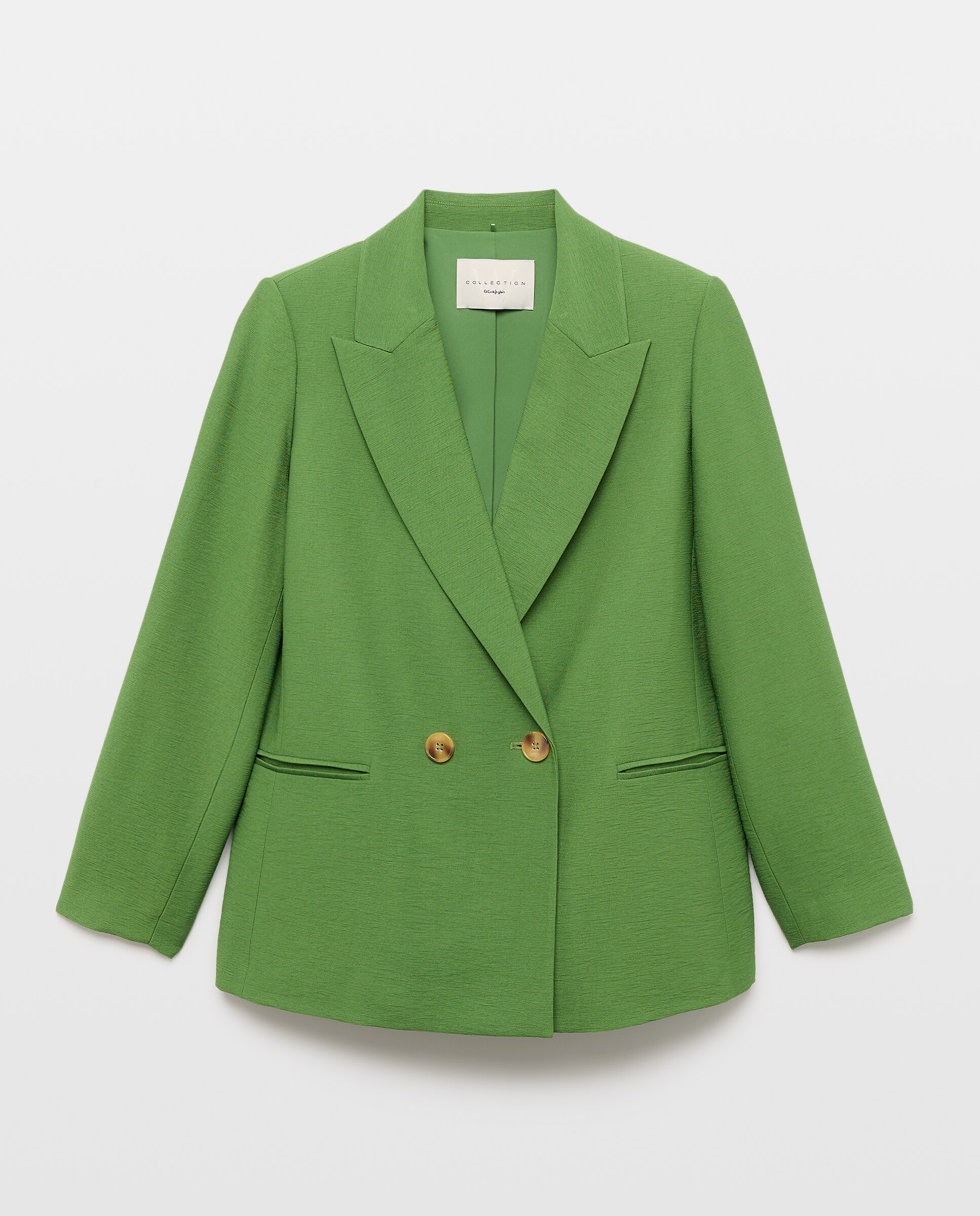 Imagen 5 de Blazer lisa cruzada de mujer tumbleada - Woman El Corte Inglés - Azafrán Verde