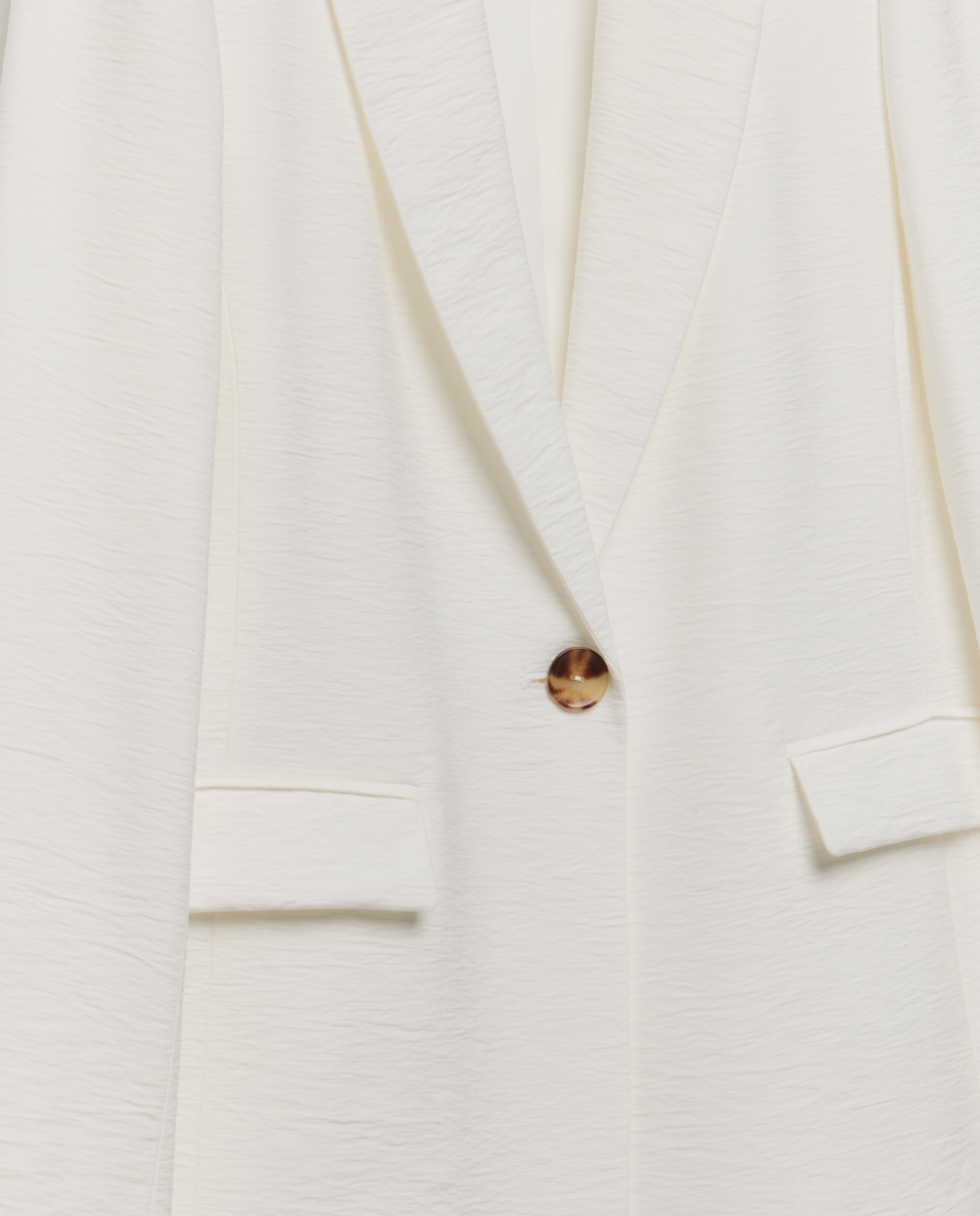 Blazer de mujer lisa tumbleada crinkle - Woman El Corte Inglés - 120 Crudo 120 Crudo-5
