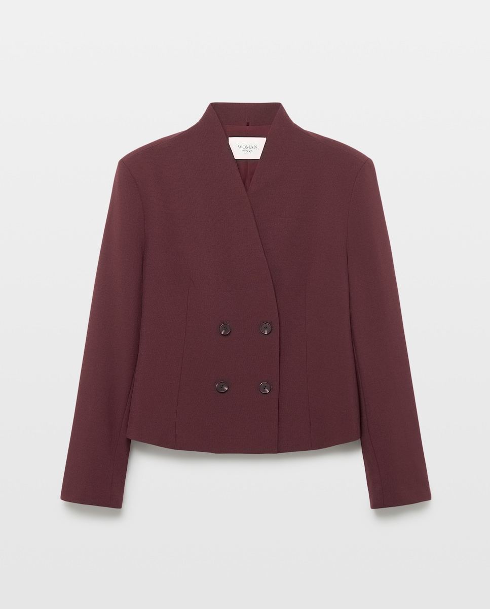 Imagem 0 de Blazer Cruzado Liso Curto