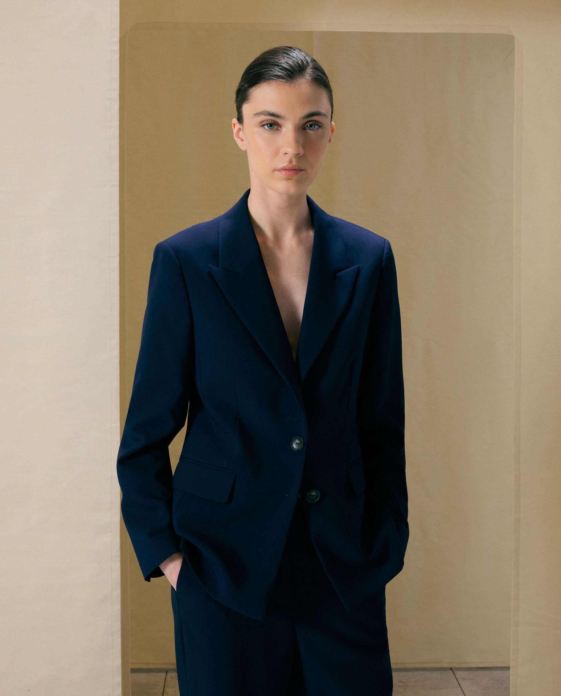 Blazer de mujer lisa - Woman El Corte Inglés - Azul marino Azul marino-1