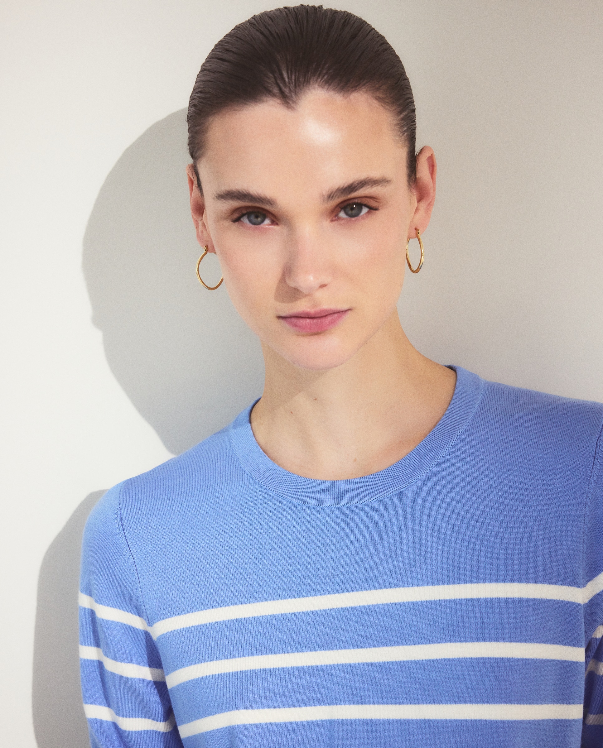 Camisola de Malha de Viscose com Estampado Azul-3